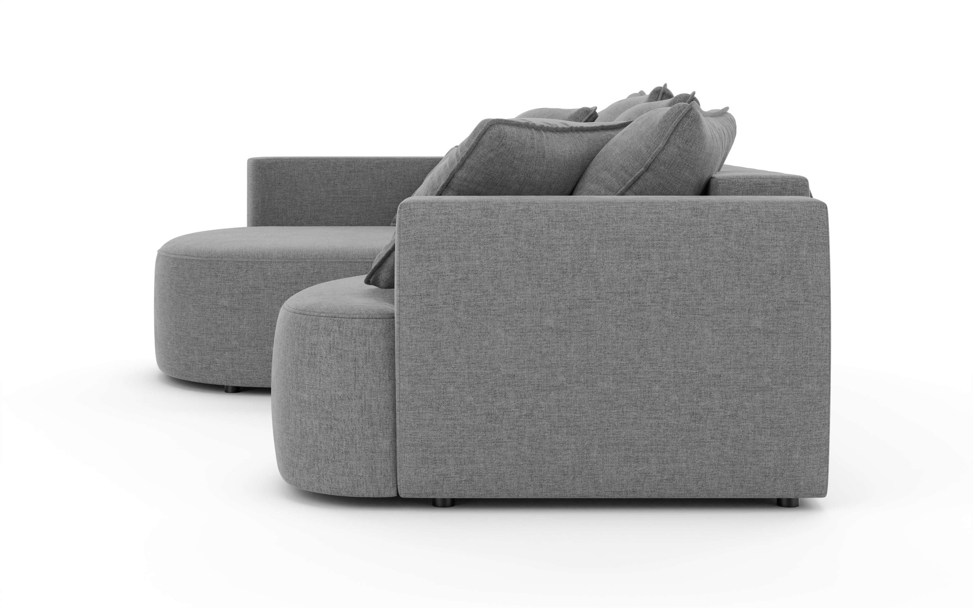 INOSIGN Ecksofa »Kahekili, Schlafsofa mit Bettkasten, Masse B/T/H: 255/181/90/ cm«, L-Form mit Wellenunterfederung, 7 Rückenkissen und 2 Zierkissen
