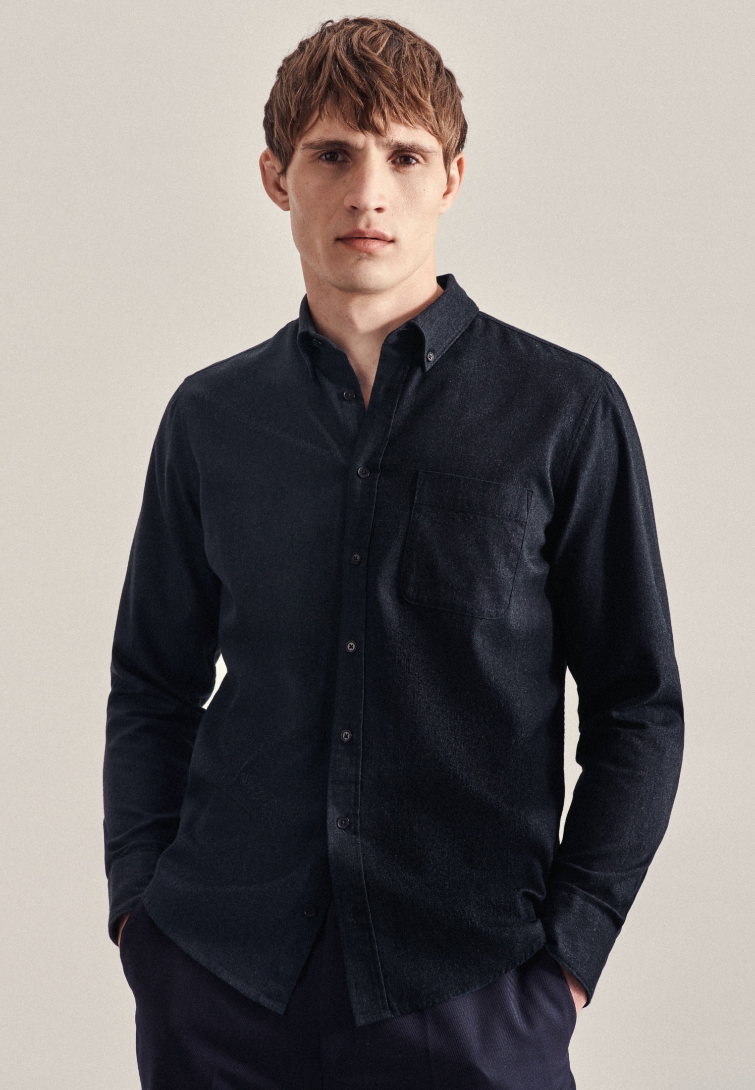 seidensticker Businesshemd »Schwarze Rose« Regular 1/1 Button-Down-Kragen Uni