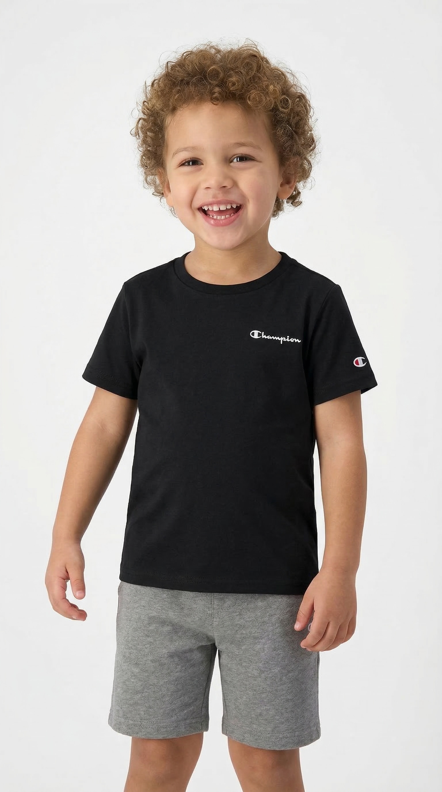 Champion T-Shirt "ICONS CONTRAST Crewneck T-Shirt" klassischer Schnitt, Kurzarm, für Kinder, für Sportmode