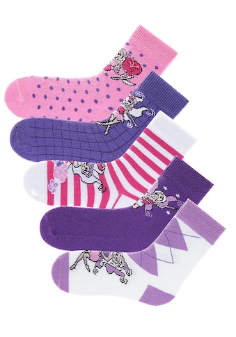 Socken, (5 Paar), in 5 farbenfrohen Designs