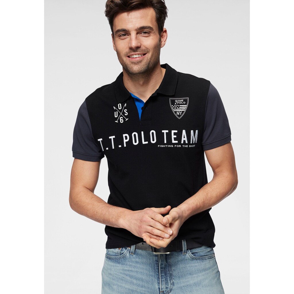 TOM TAILOR Polo Team Poloshirt, mit grosser Logostickerei
