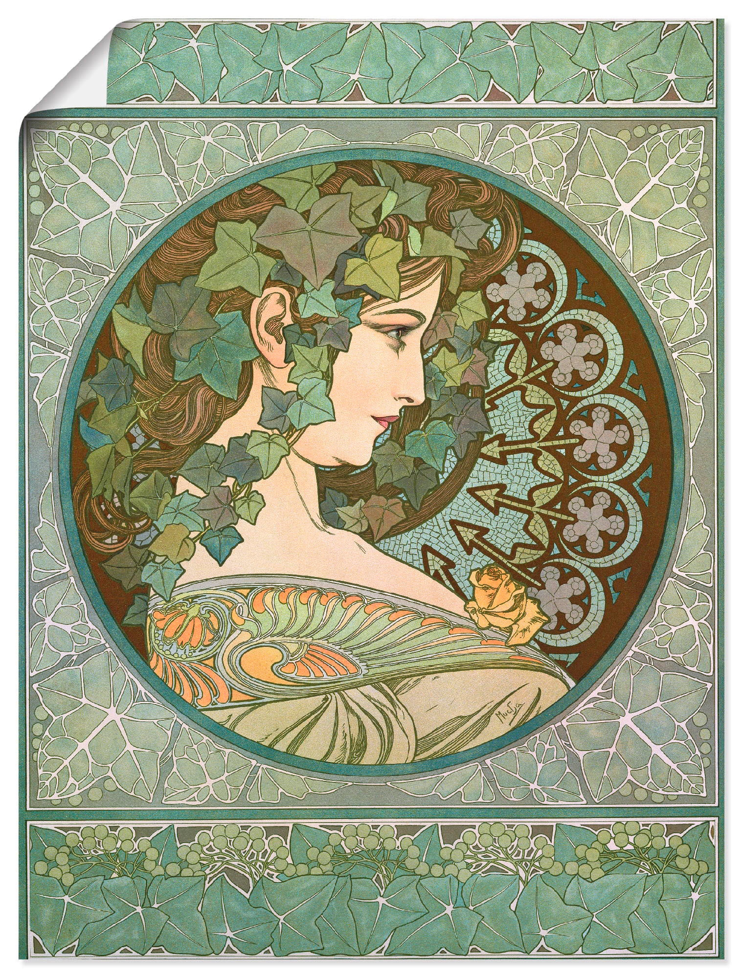 »Efeu, in Jelmoli-Versand 1901«, als Frau, Leinwandbild, oder online (1 shoppen | Wandaufkleber Artland Wandbild St.), Grössen versch. Poster