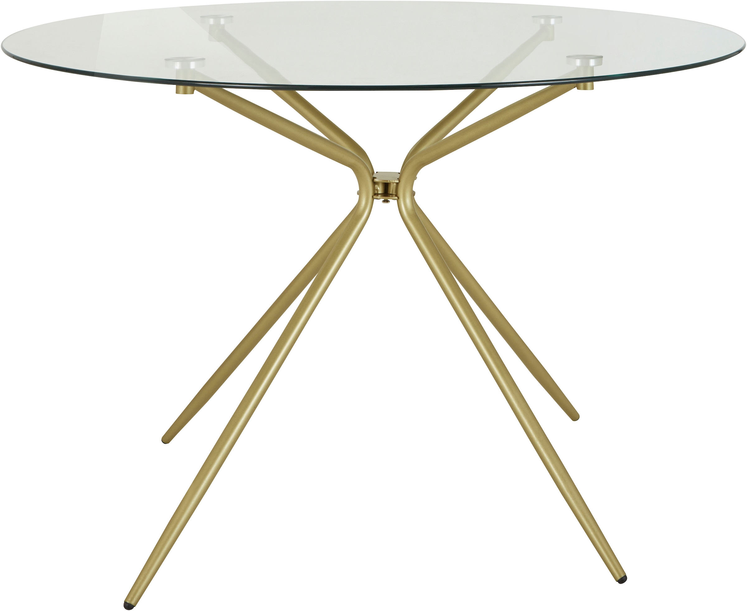 ❤ INOSIGN Glastisch »Silvi«, rund, Ø 110 cm, Metallgestell in messingfarben  bestellen im Jelmoli-Online Shop | Tische