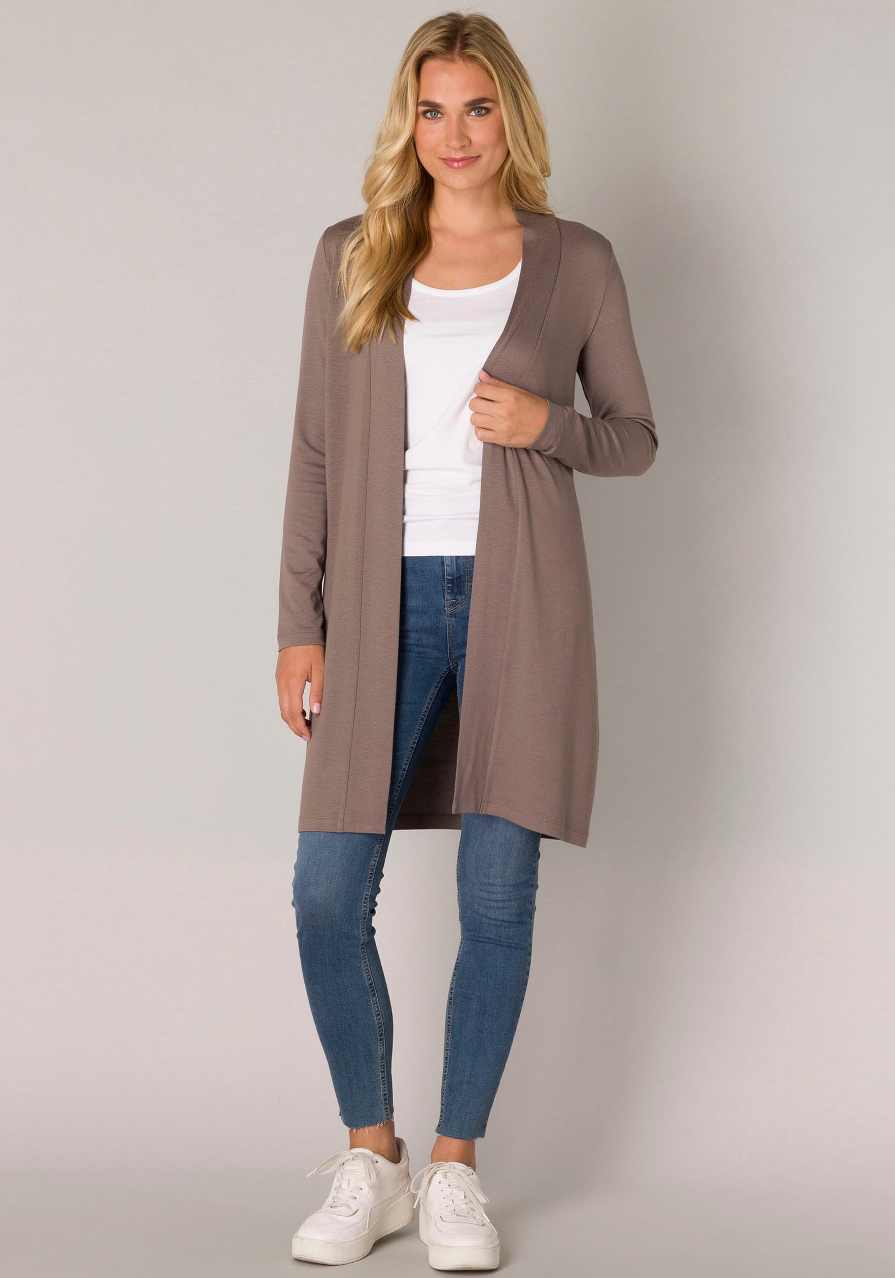 Base Level Strickjacke, in melierter Optik