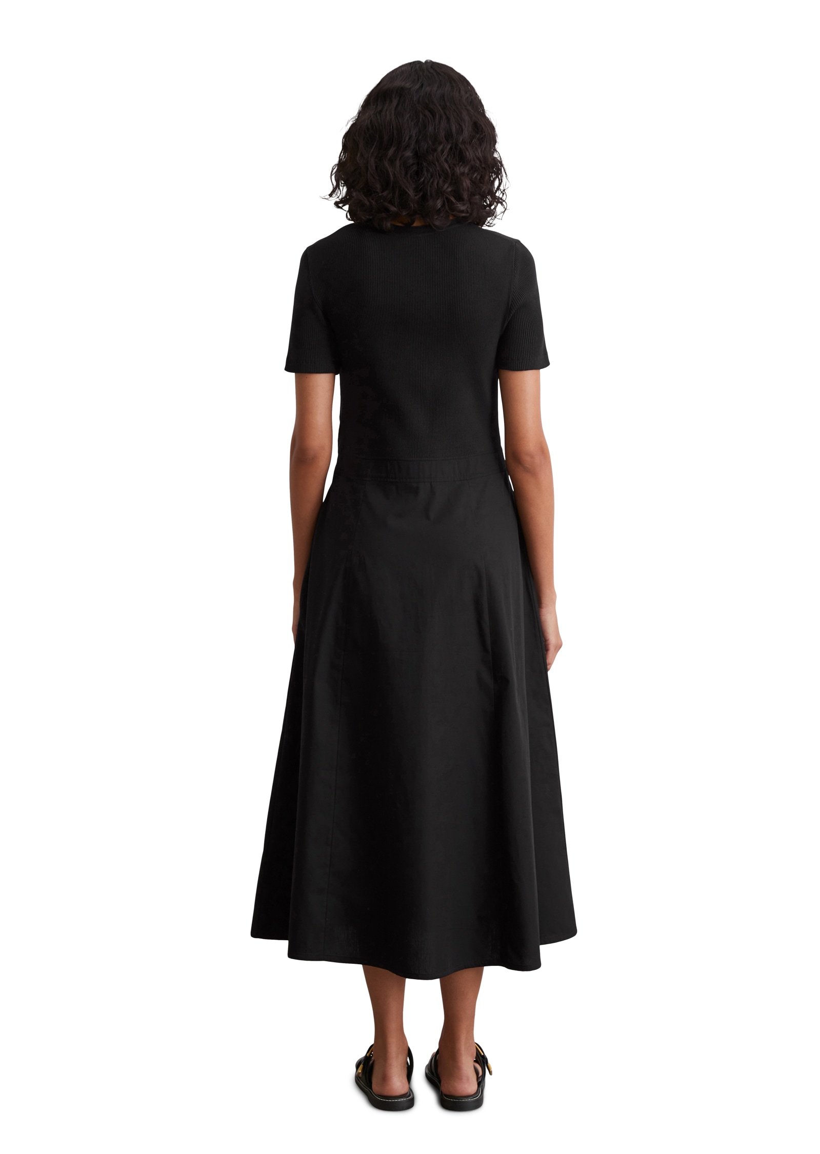 Marc O'Polo Maxikleid, geripptes Oberteil, Reissverschluss an der Seite, nahtfrei