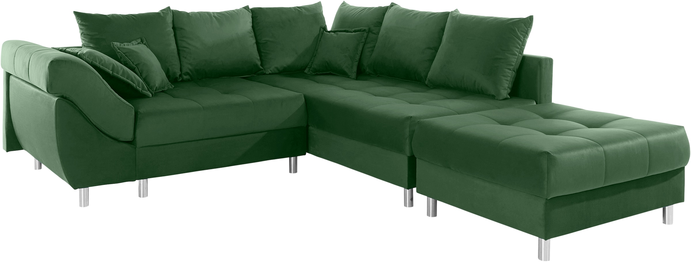 COLLECTION AB Ecksofa »(Spar-Set) Innsbruck L-Form und Hocker«, (Spar-Set), Ecksofa und Hocker, Recamiere links oder rechts montierbar