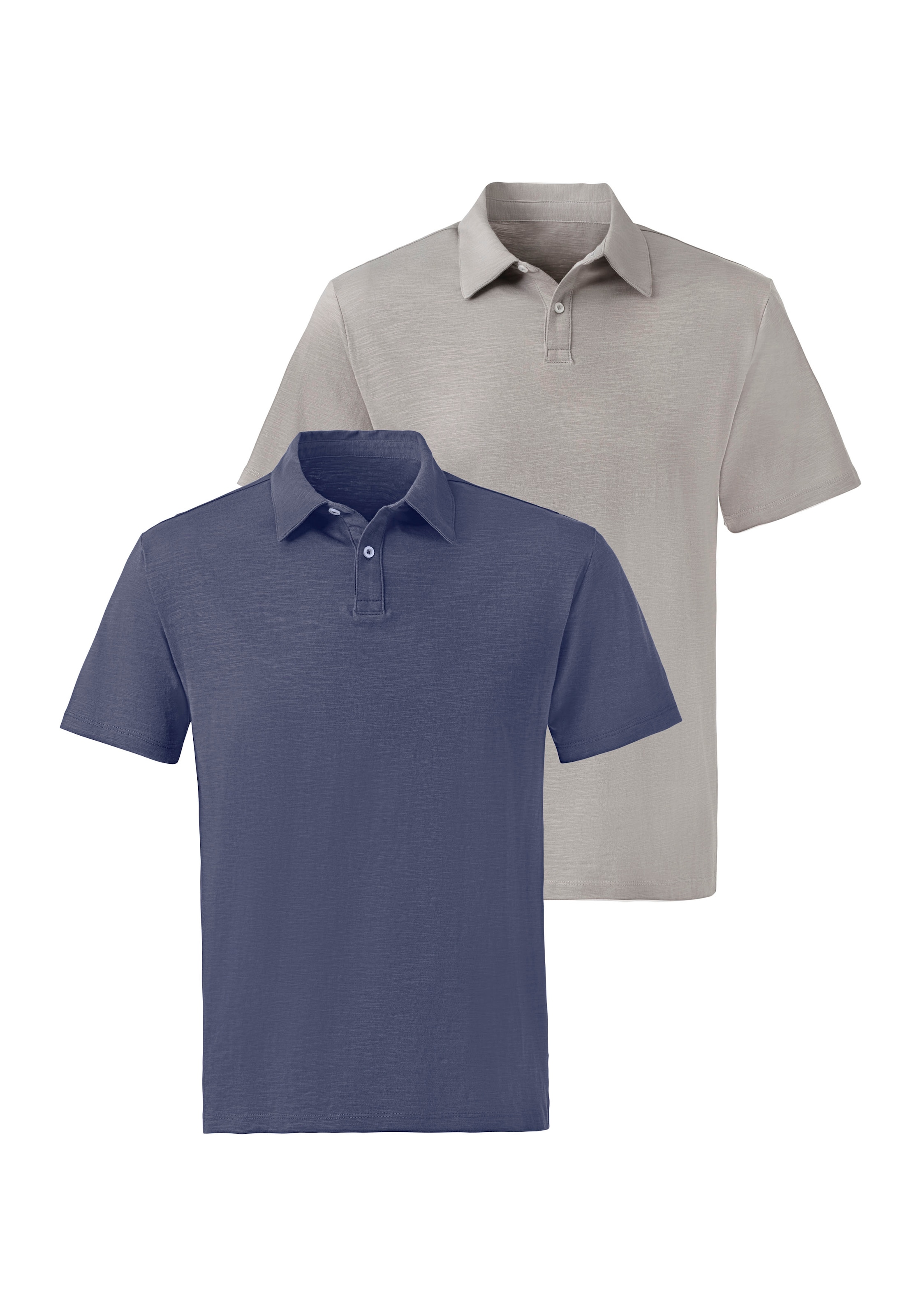 John Devin Poloshirt »mit Slub-Garn Struktur« Packung, 2er-Pack, 2 Stk. aus leichter, strukturierter Baumwollqualität - im 2er-Sparpack