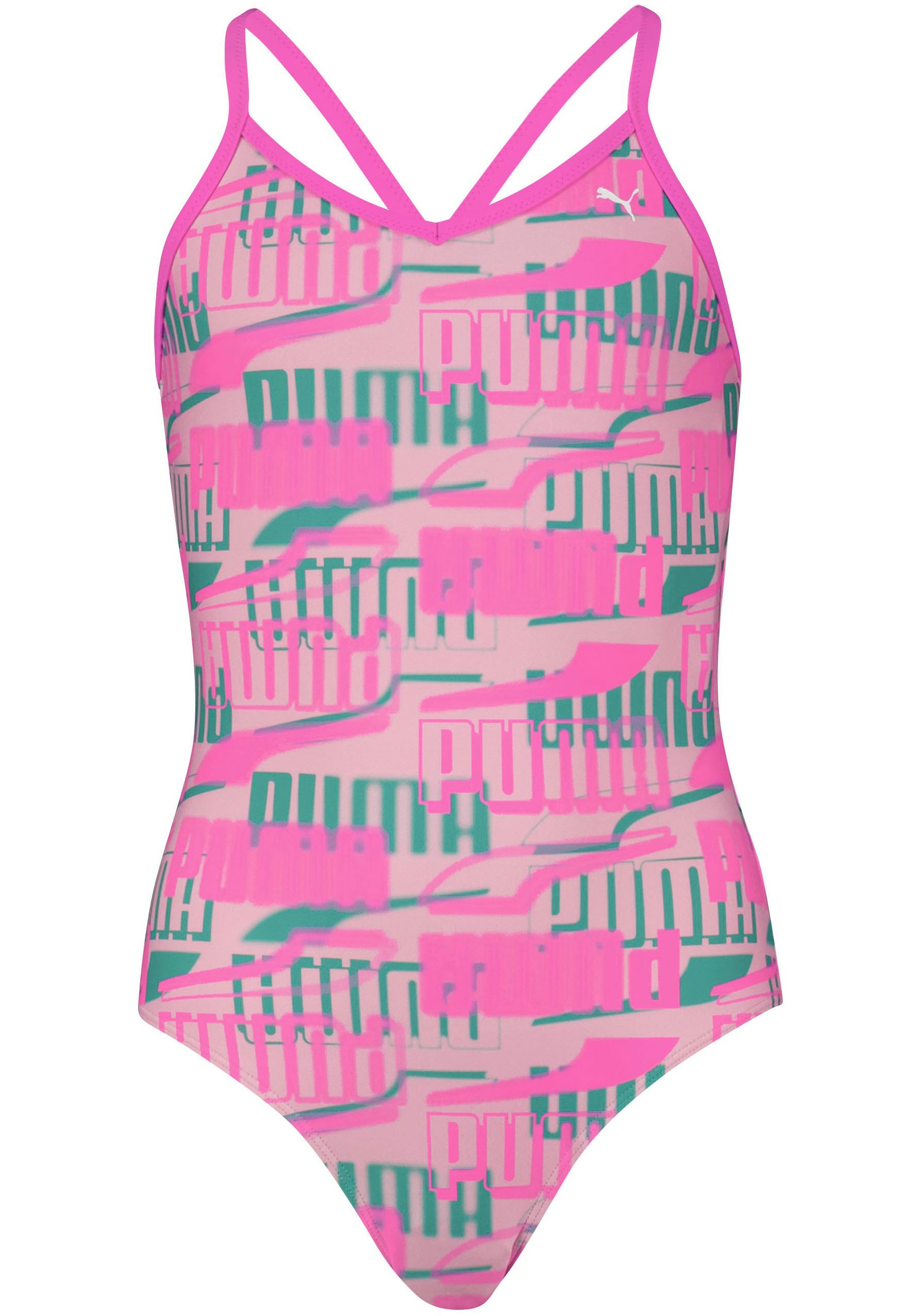PUMA Badeanzug mit allover Logoprint