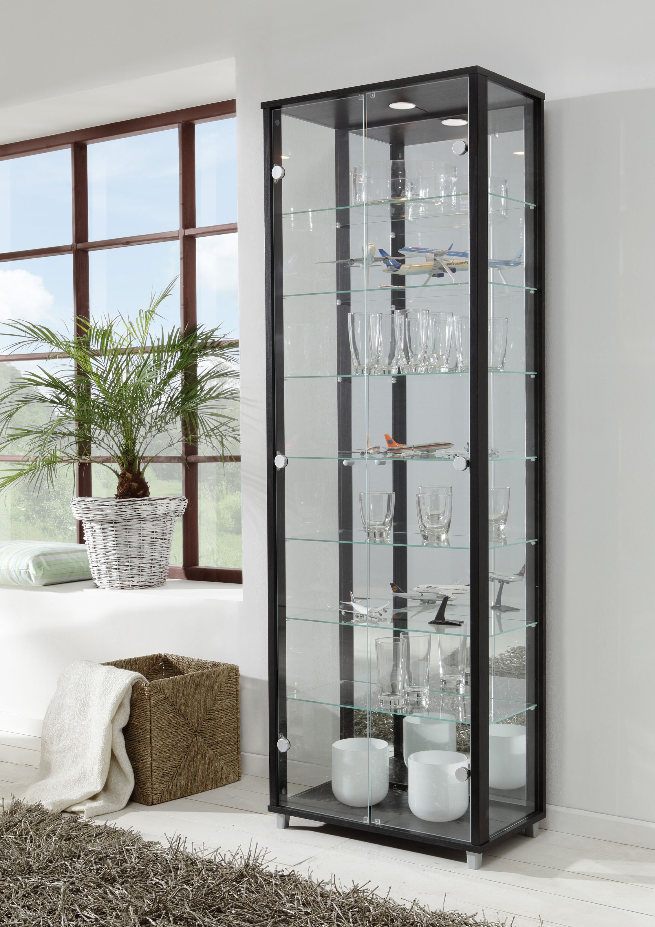 fif möbel Vitrine »OPTIMA«, Standvitrine/Glasvitrine 2x Glastür,perfekt für Sammler,Sammlervitrine