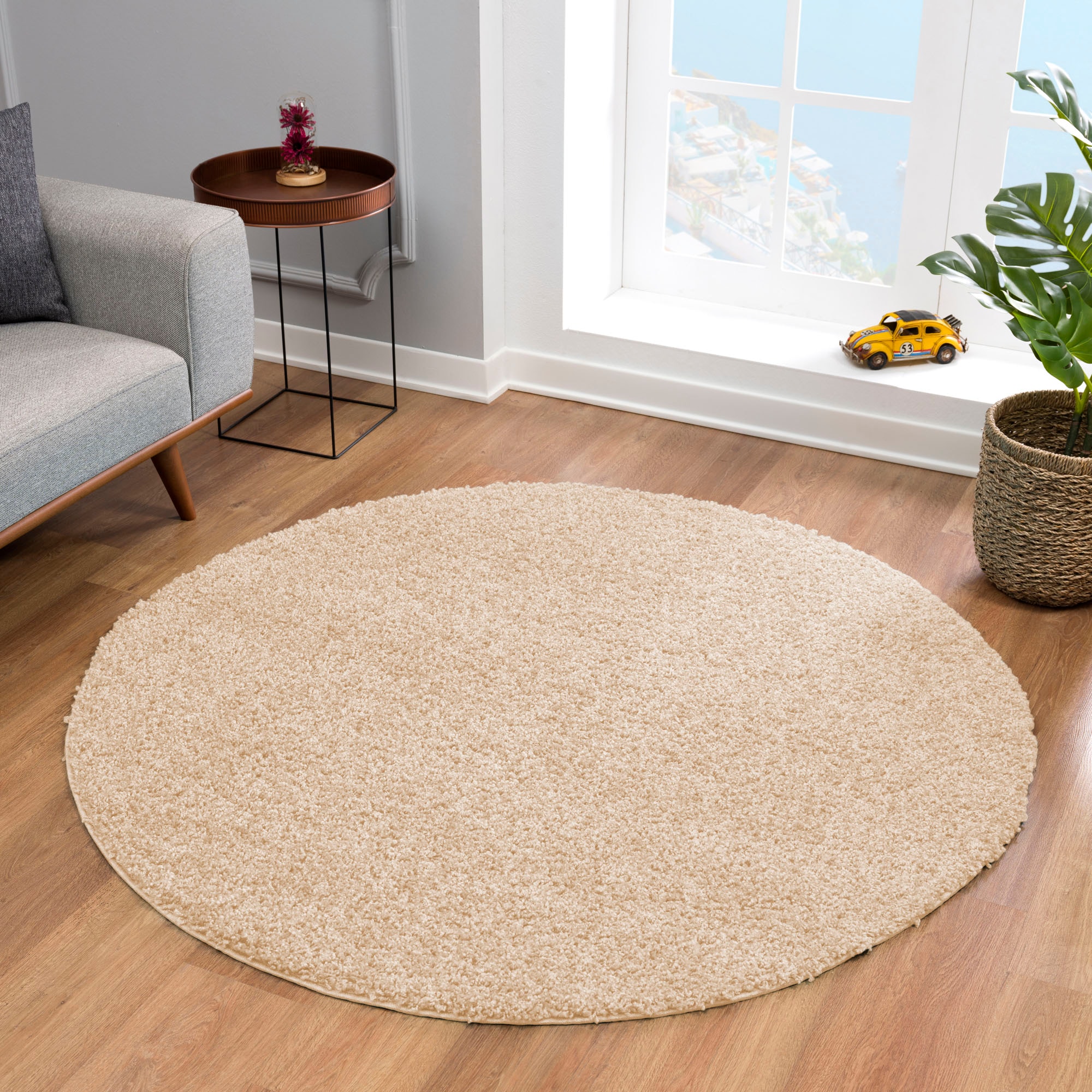 Sanat Hochflor-Teppich »LOCA«, rund, 30 mm Höhe, Wohnzimmer, Langflor, Shaggy, Schlafzimmer