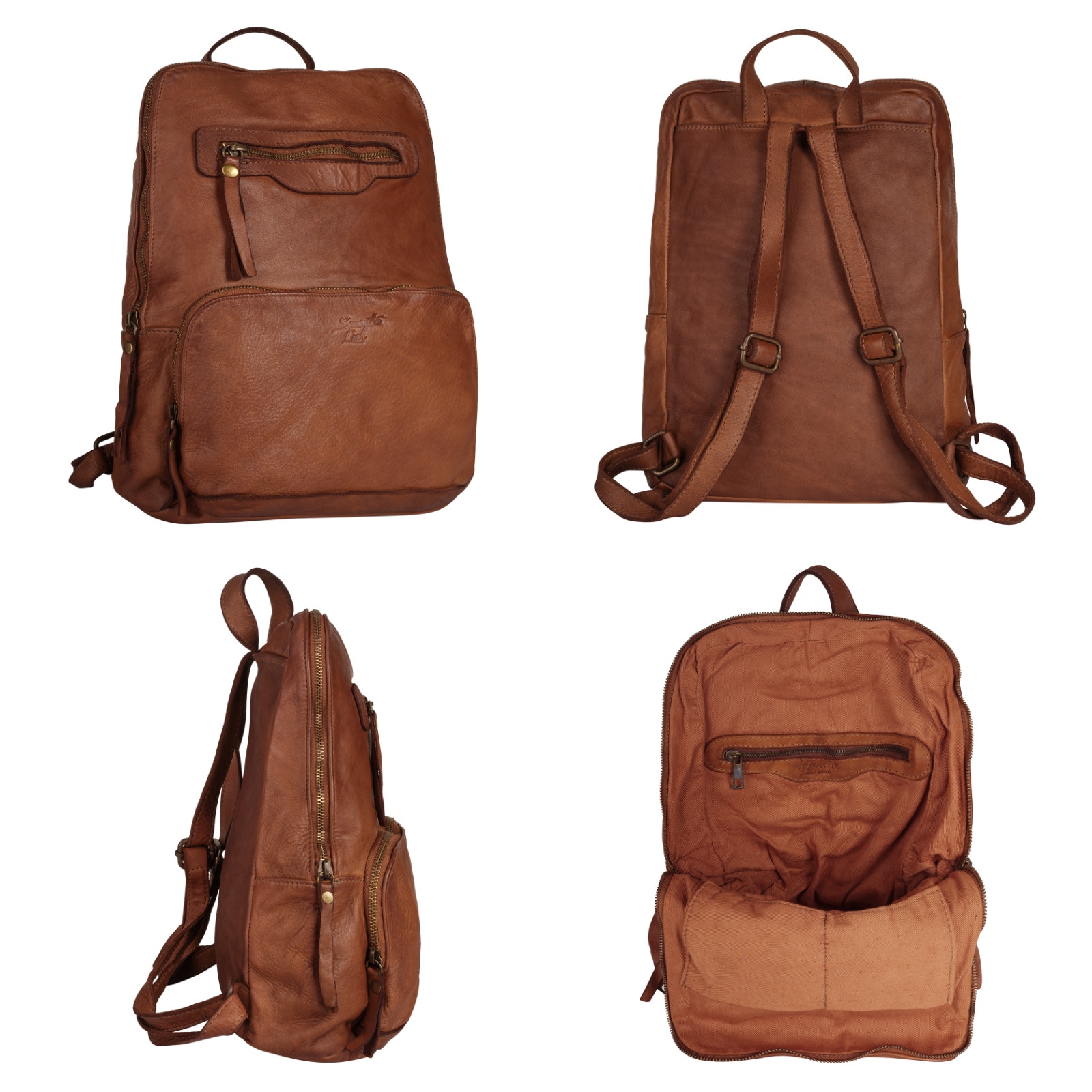 Samantha Look Cityrucksack, echt Leder, Made in Italy