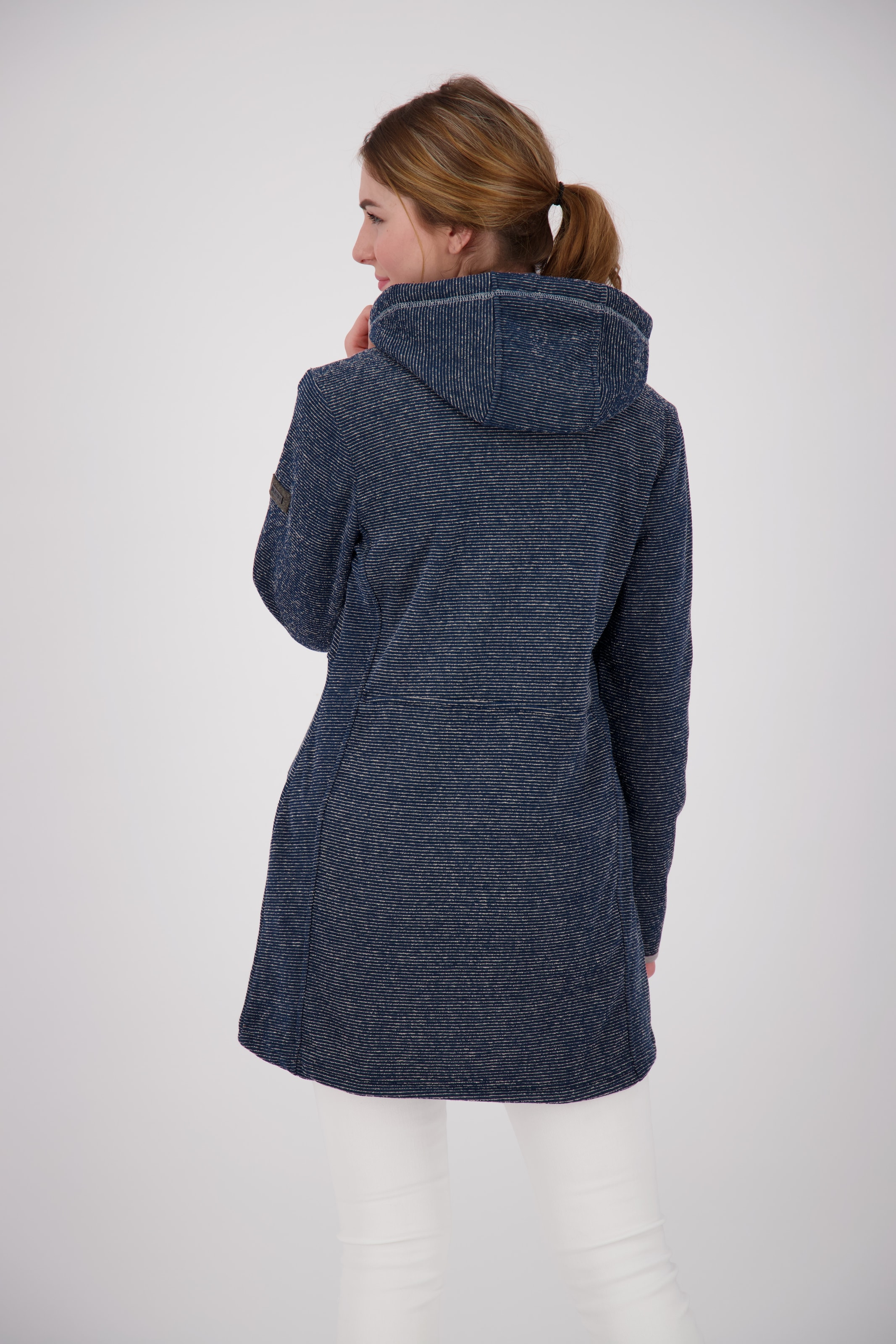 DEPROC Active Strickmantel »KENNEWICK II LONG«, aussergewöhnlicher Feinstrickmantel mit Kontrastdetails