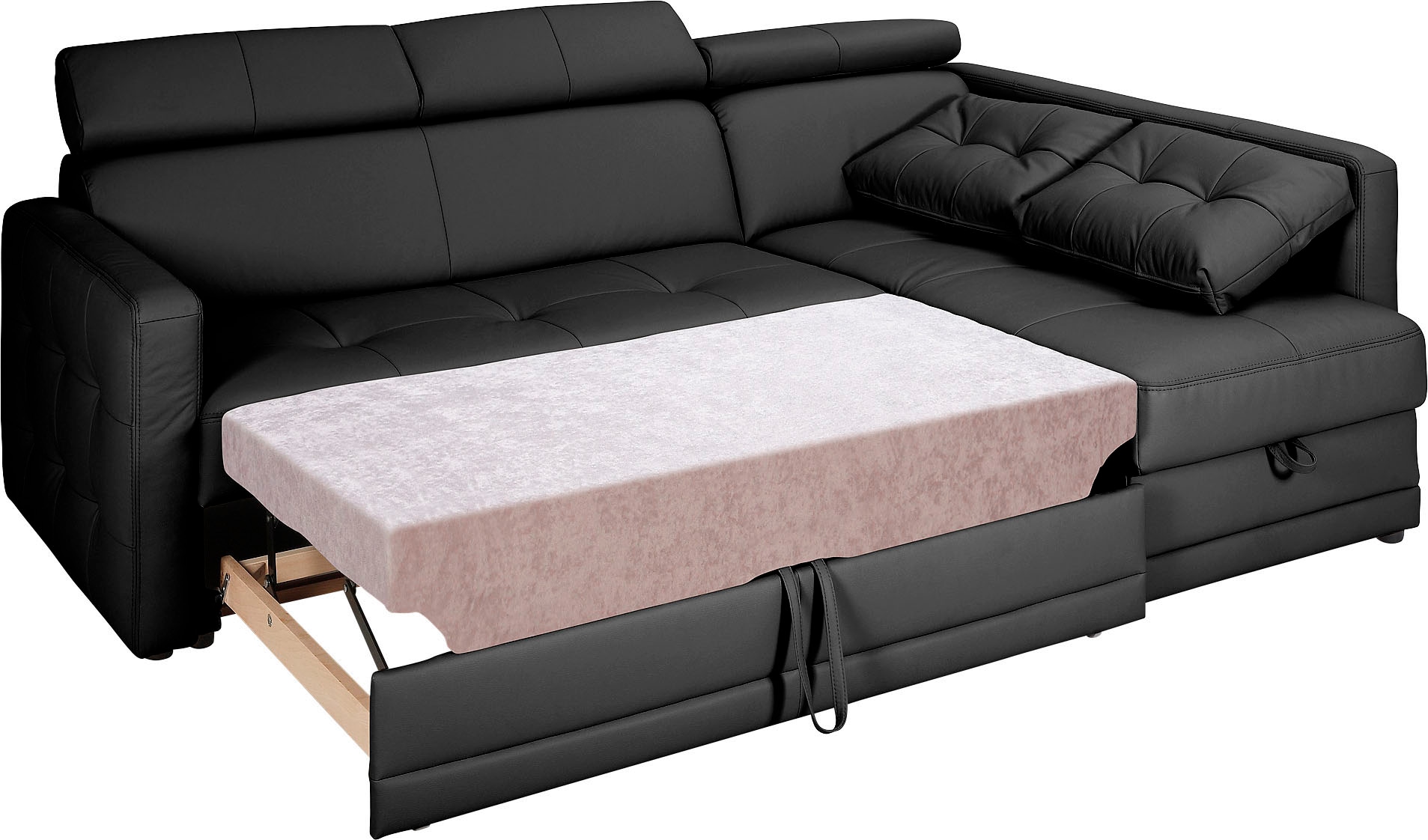 exxpo - sofa fashion Ecksofa »Arles, bequeme Federkernunterfederung, OTTOs Choice, L-Form«, wahlweise mit Bettfunktion und Bettkasten, inkl. Kopfteilverstellung