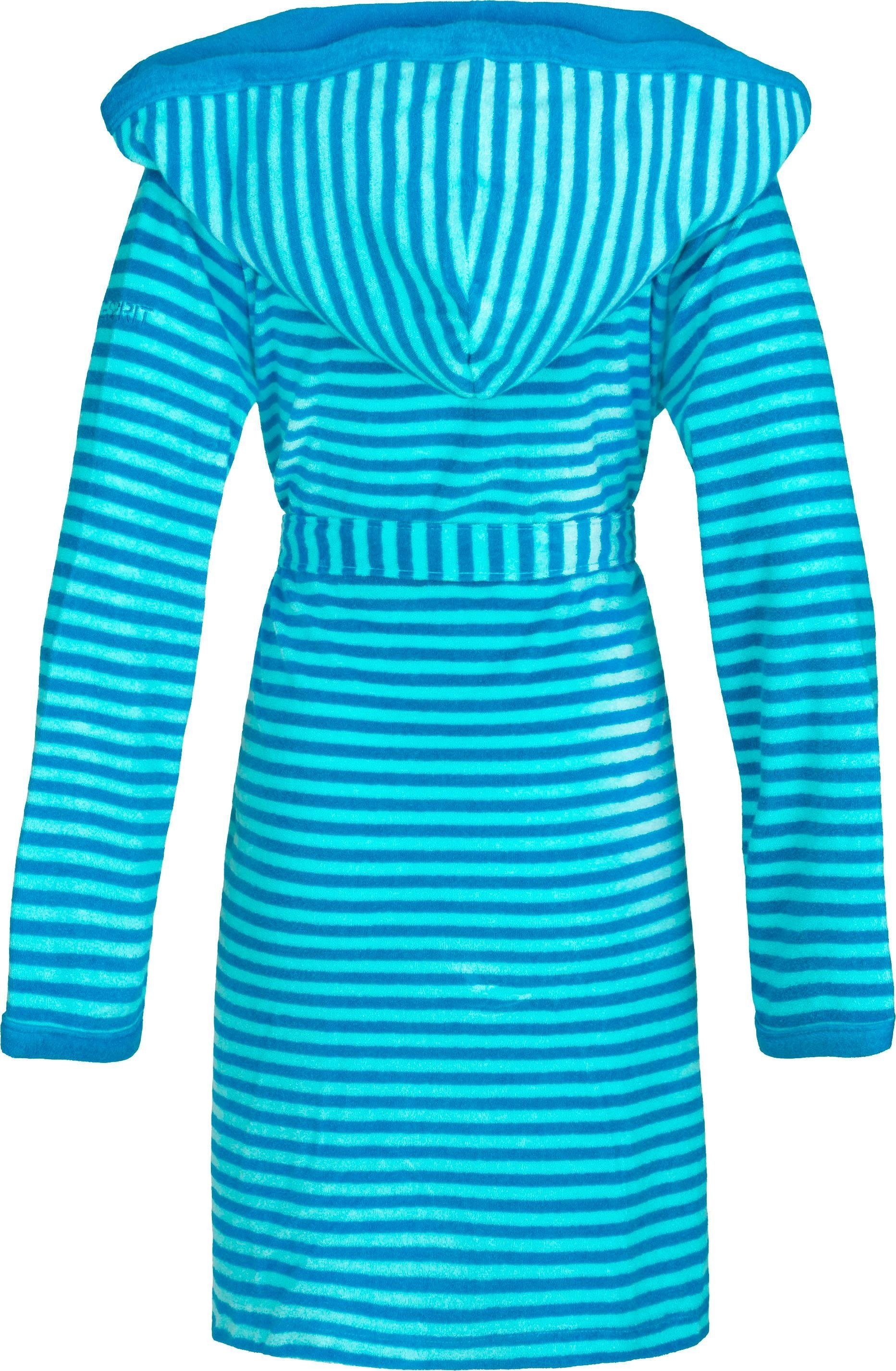 Esprit Damenbademantel »Striped Hoody«, (1 St., mit Gürtel), mit Kapuze, gestreift