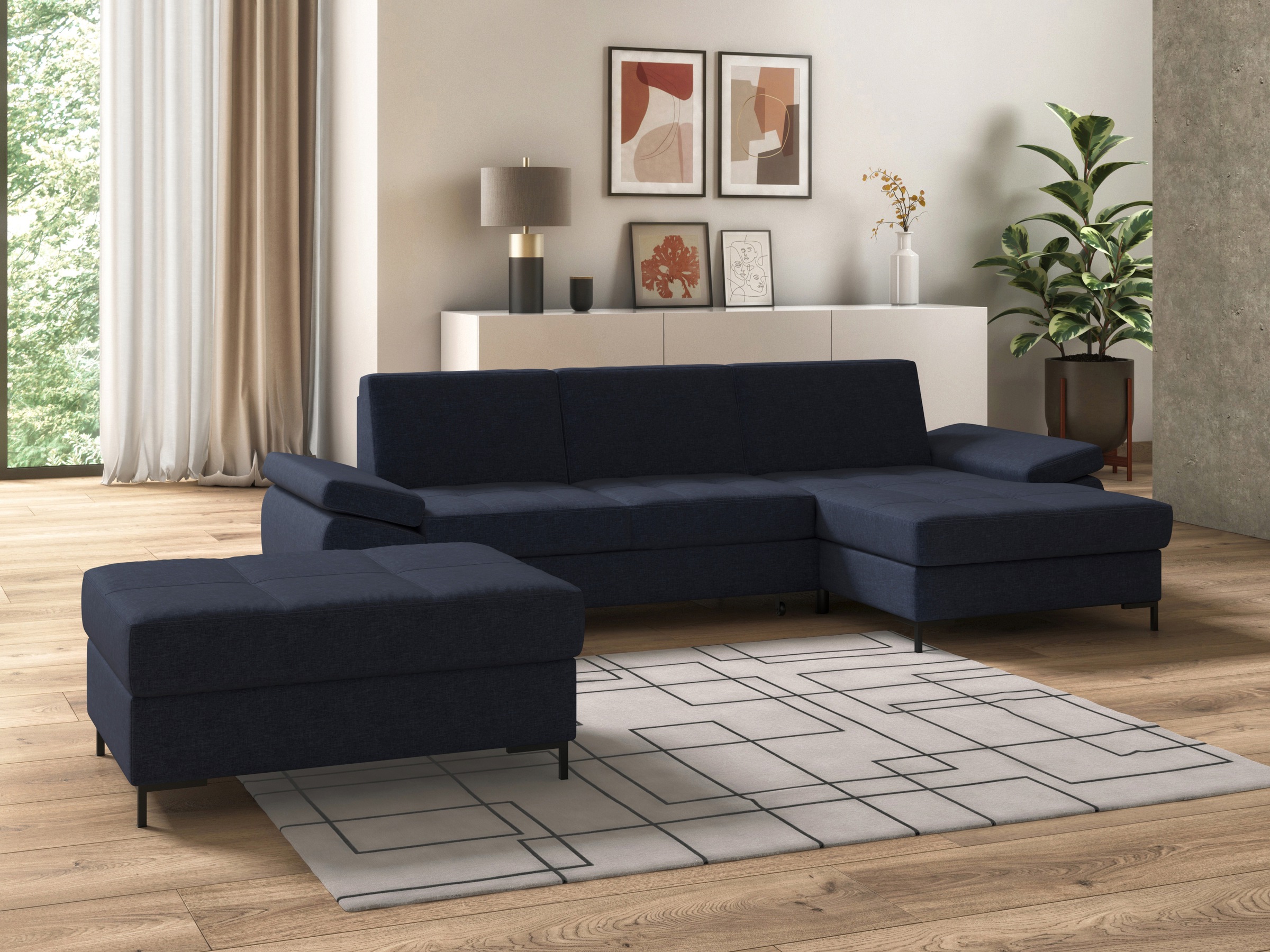 DOMO collection Polsterhocker »Capelo«, inklusive Federkern