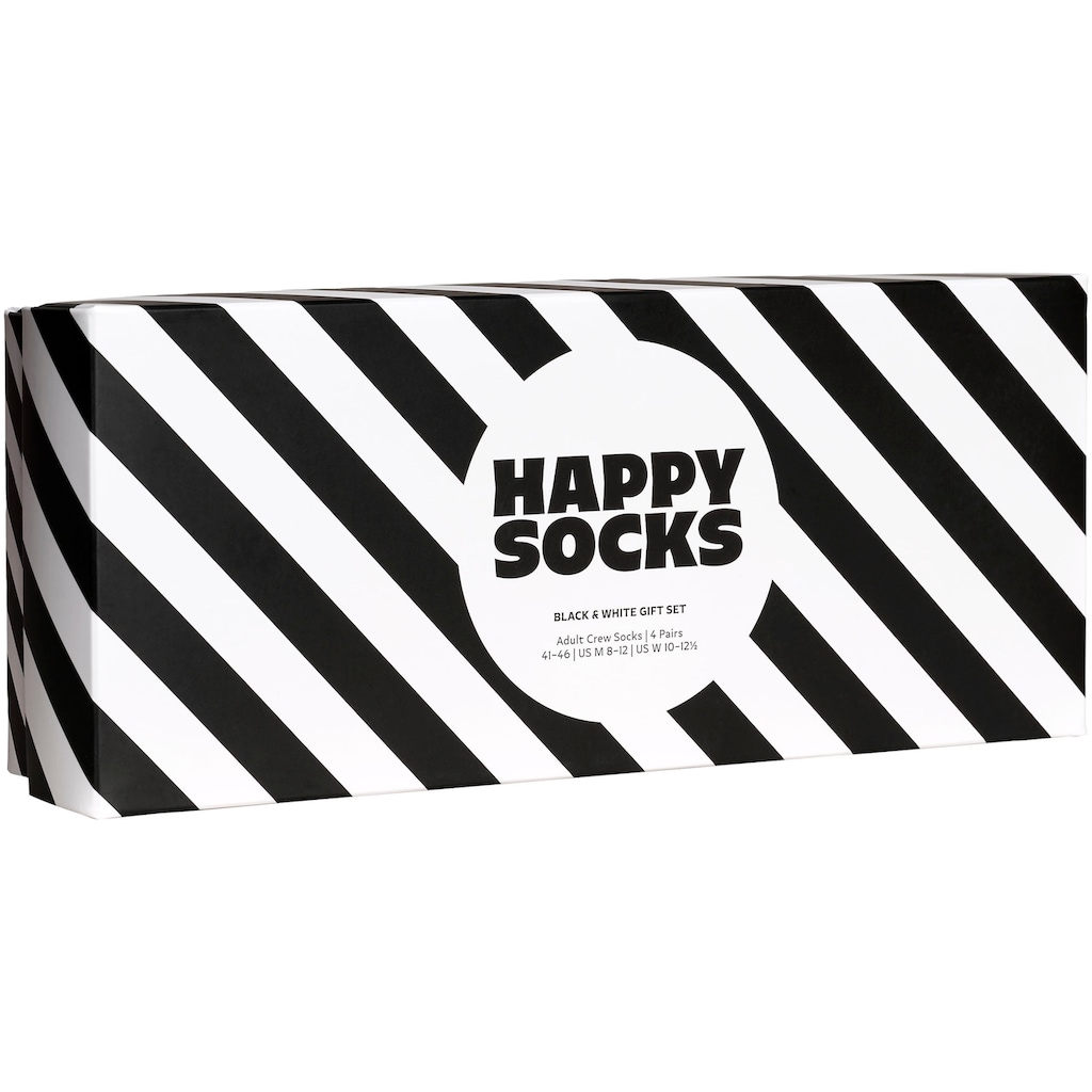 Happy Socks Socken, (Packung, 4 Paar), Classic Black & White Socks Gift Set