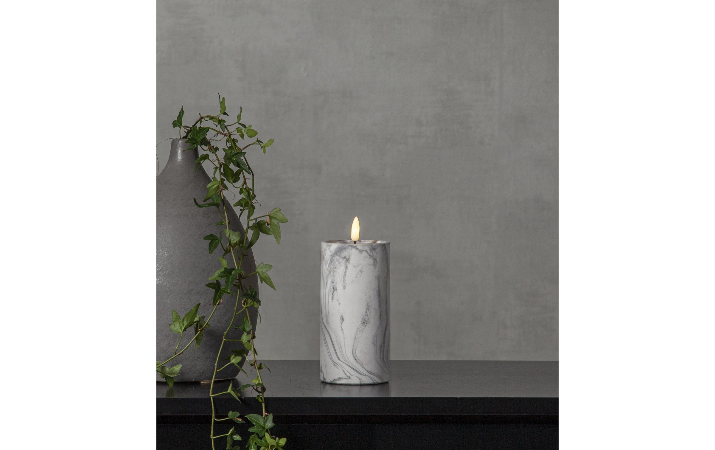 Parforce Traditional Hunting LED-Kerze »Pillar Flamme Marble Ø 75 x 175 cm Grau«