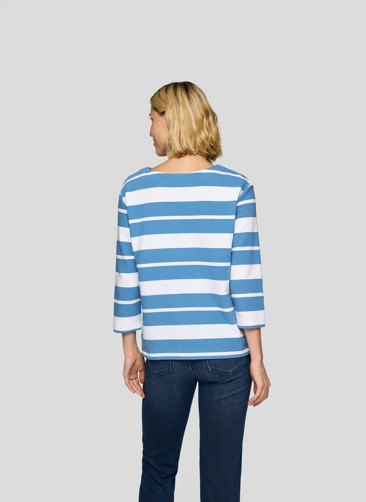 Rabe 3/4-Arm-Shirt, Sommershirt mit Streifen und Glitzersteinen, Druck