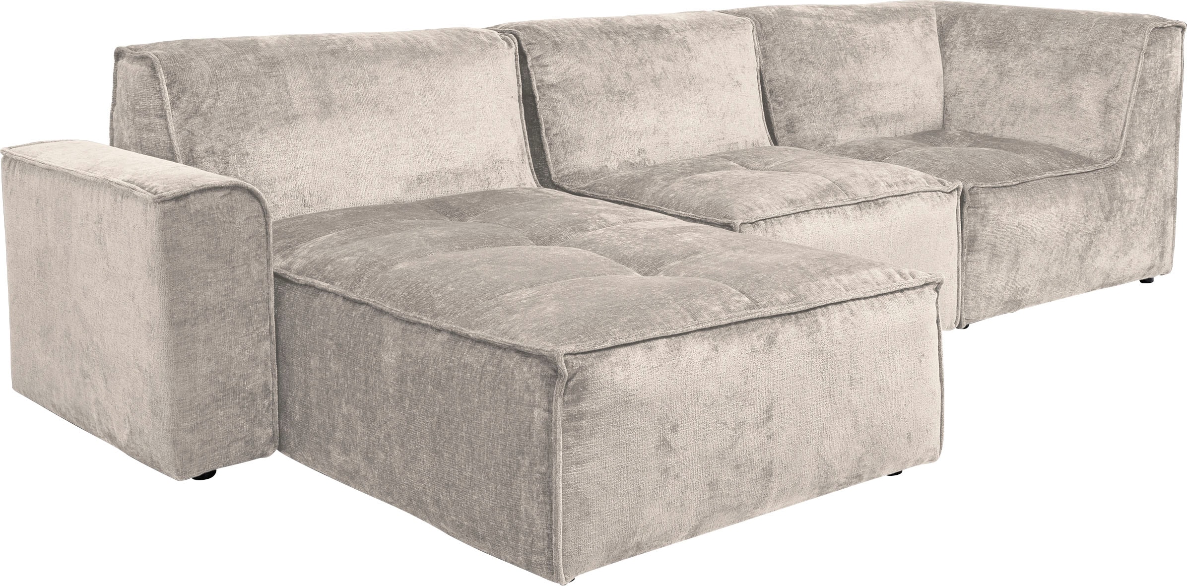 RAUM.ID Ecksofa »Monolid L-Form«, (4 St.), Module einzeln für individuelle Zusammenstellung, Bezug in Teddy-Optik