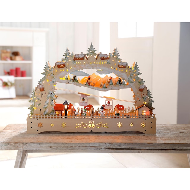 my home Schwibbogen »Weihnachtsdeko«, mit bewegter Seilbahn und  beleuchteten Häuser und Rodelbahn online kaufen | Jelmoli-Versand