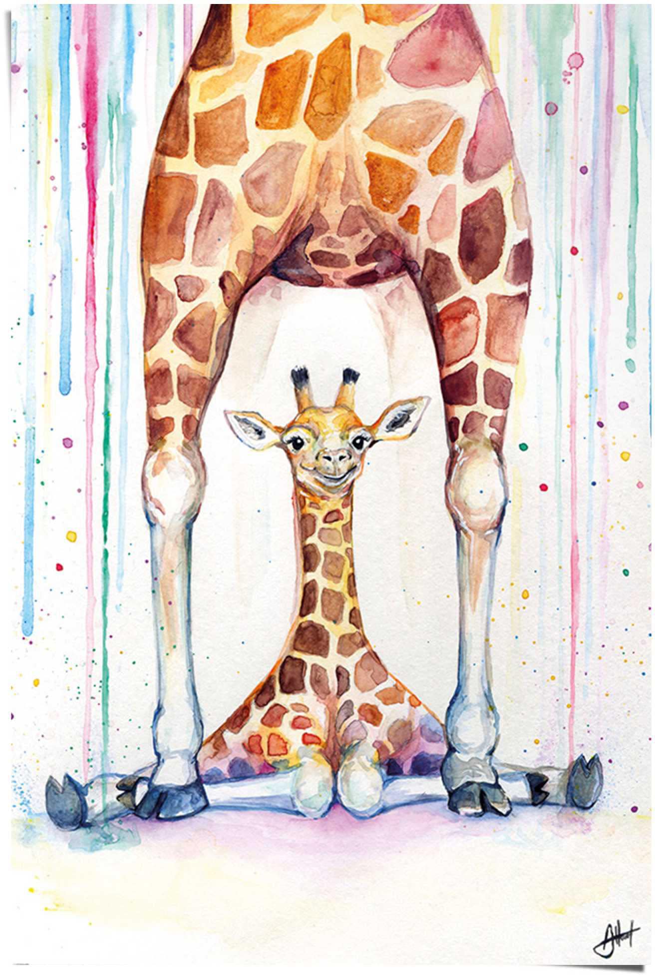 Reinders! Poster »Giraffen Marc Allante - Farbenfroh - Babyzimmer«, (1 St.)  ordern im Jelmoli-Online Shop