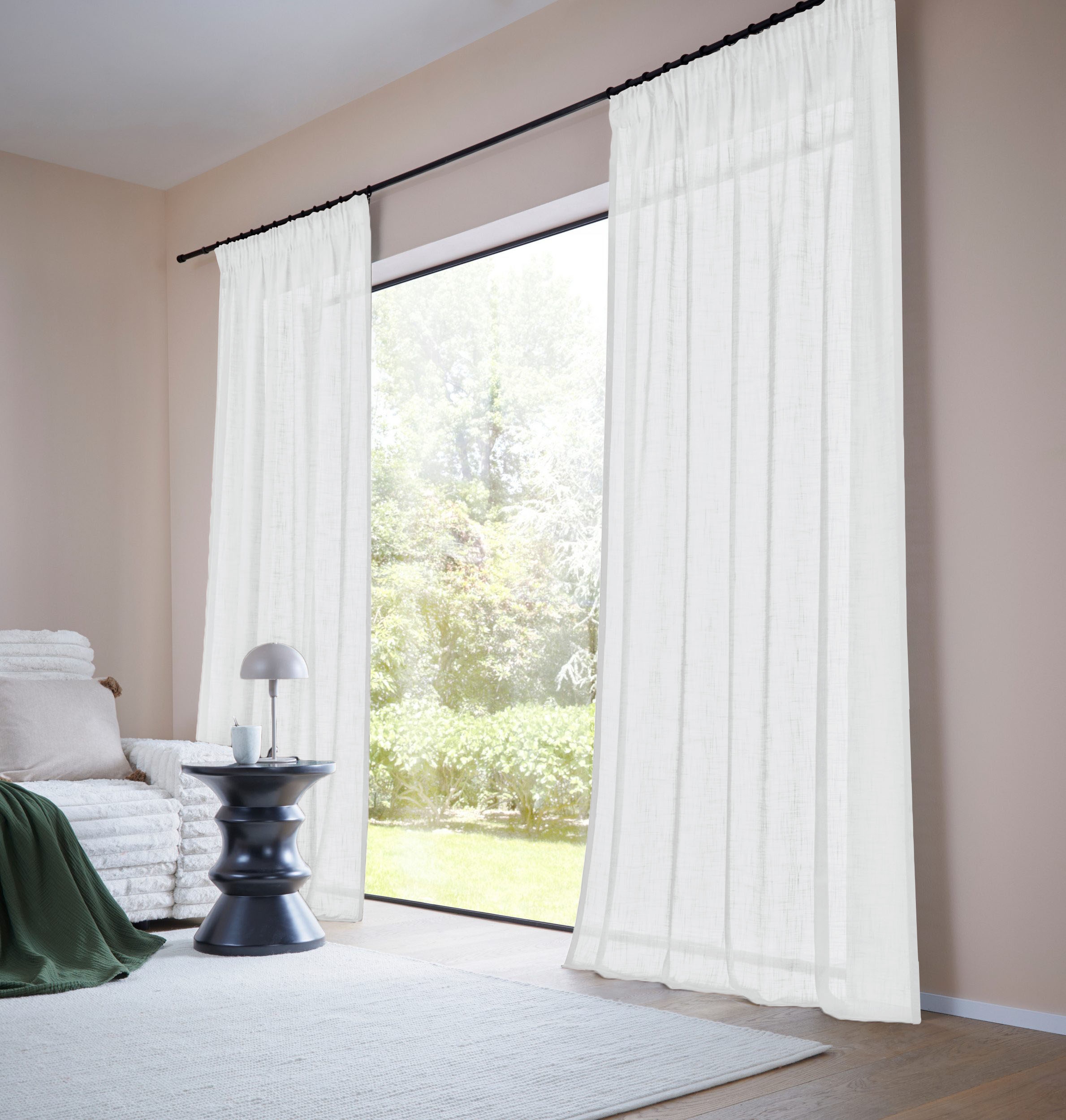 LeGer Home by Lena Gercke Gardine »Marusha«, (1 St.), 1 Schal, Leinenoptik, gewebt, verschiedene Grössen
