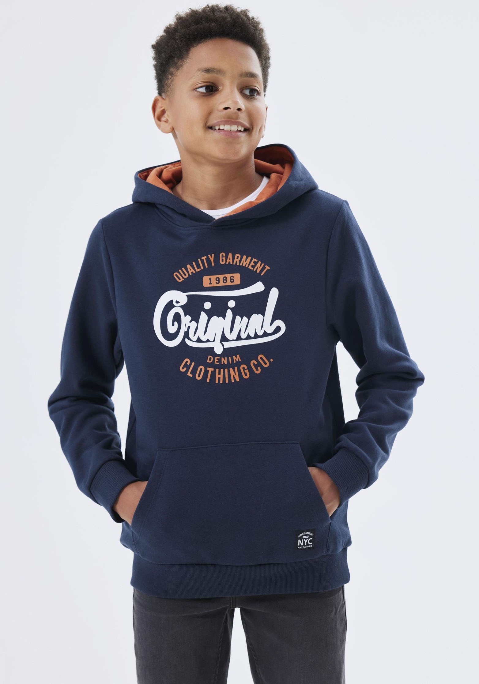 Name It Kapuzensweatshirt »NKMLECO LS SWEAT WH BRU NOOS«