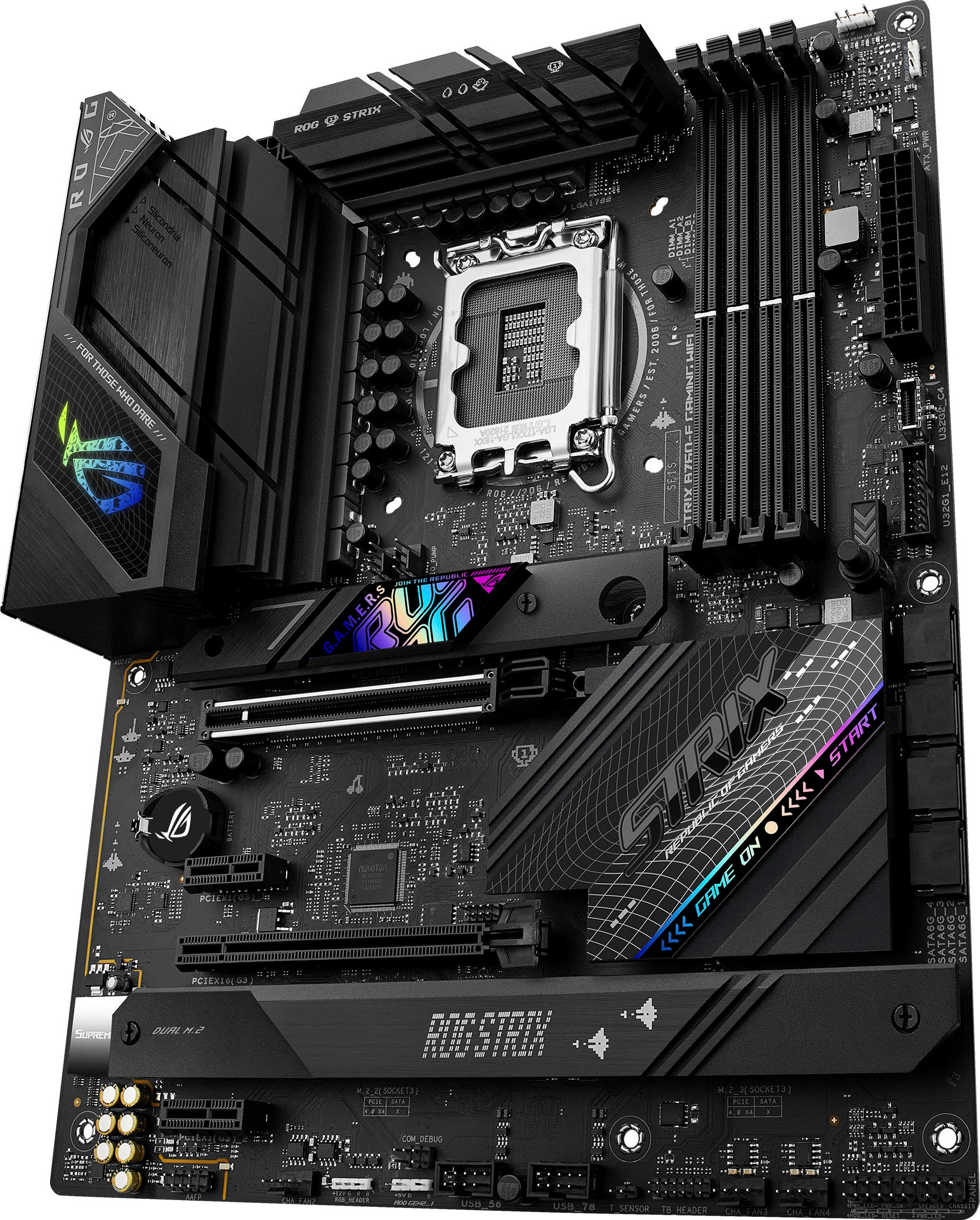 Asus Mainboard »ROG STRIX B760-F GAMING WIFI«, DDR5 Speicher, PCIe 5.0, WiFi 6E, 3x PCIe 4.0 M.2, Aura Sync