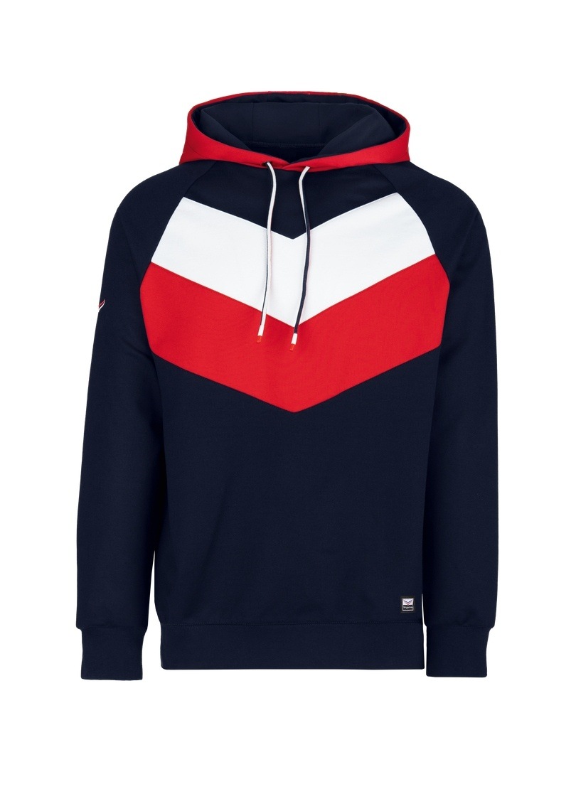 Trigema Sweatshirt »TRIGEMA Dreifarbiger Raglan-Kapuzenpullover«