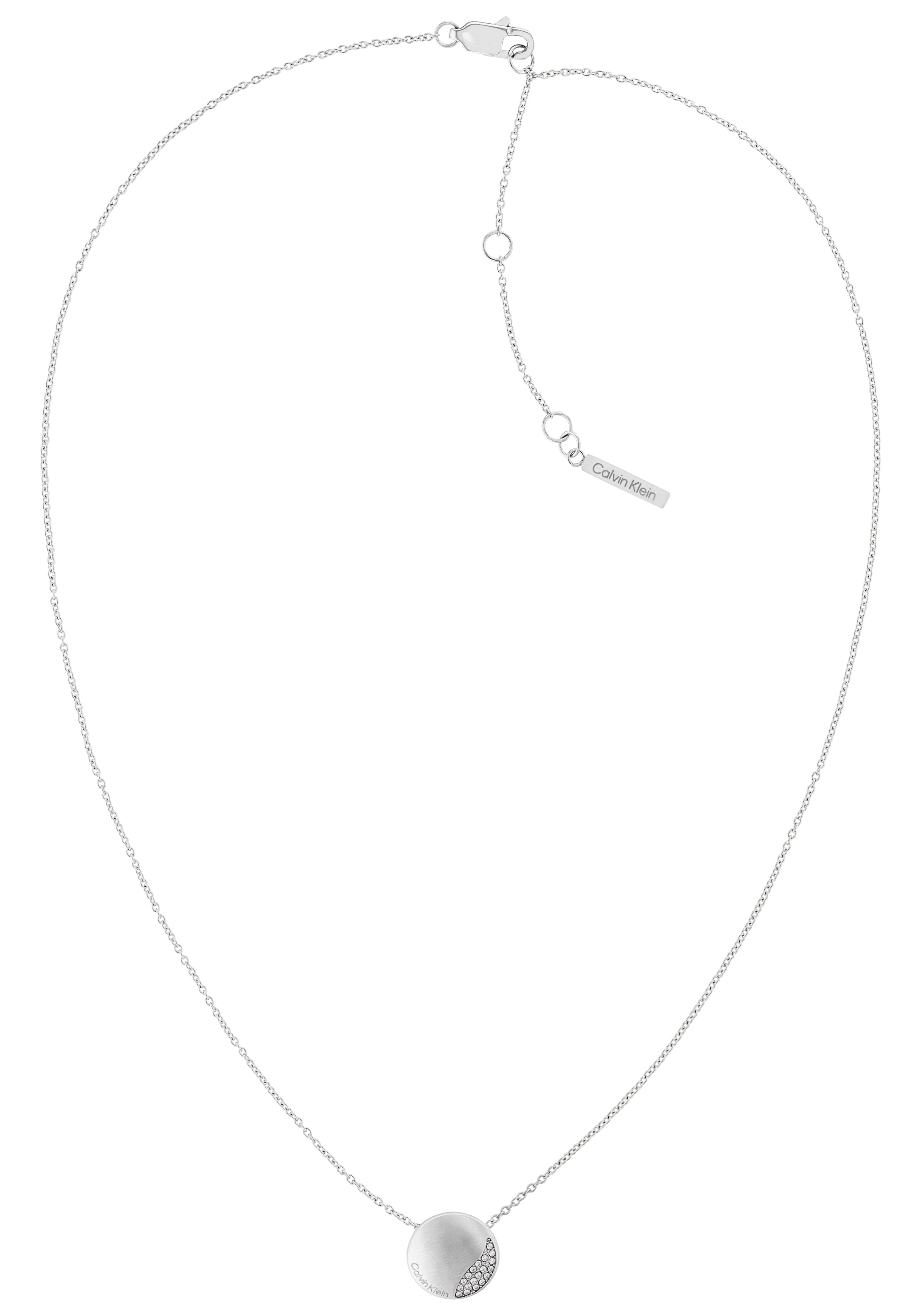Calvin Klein Kette mit Anhänger »Schmuck Edelstahl Halsschmuck Halskette Ankerkette CIRCULAR«, mit Glasstein