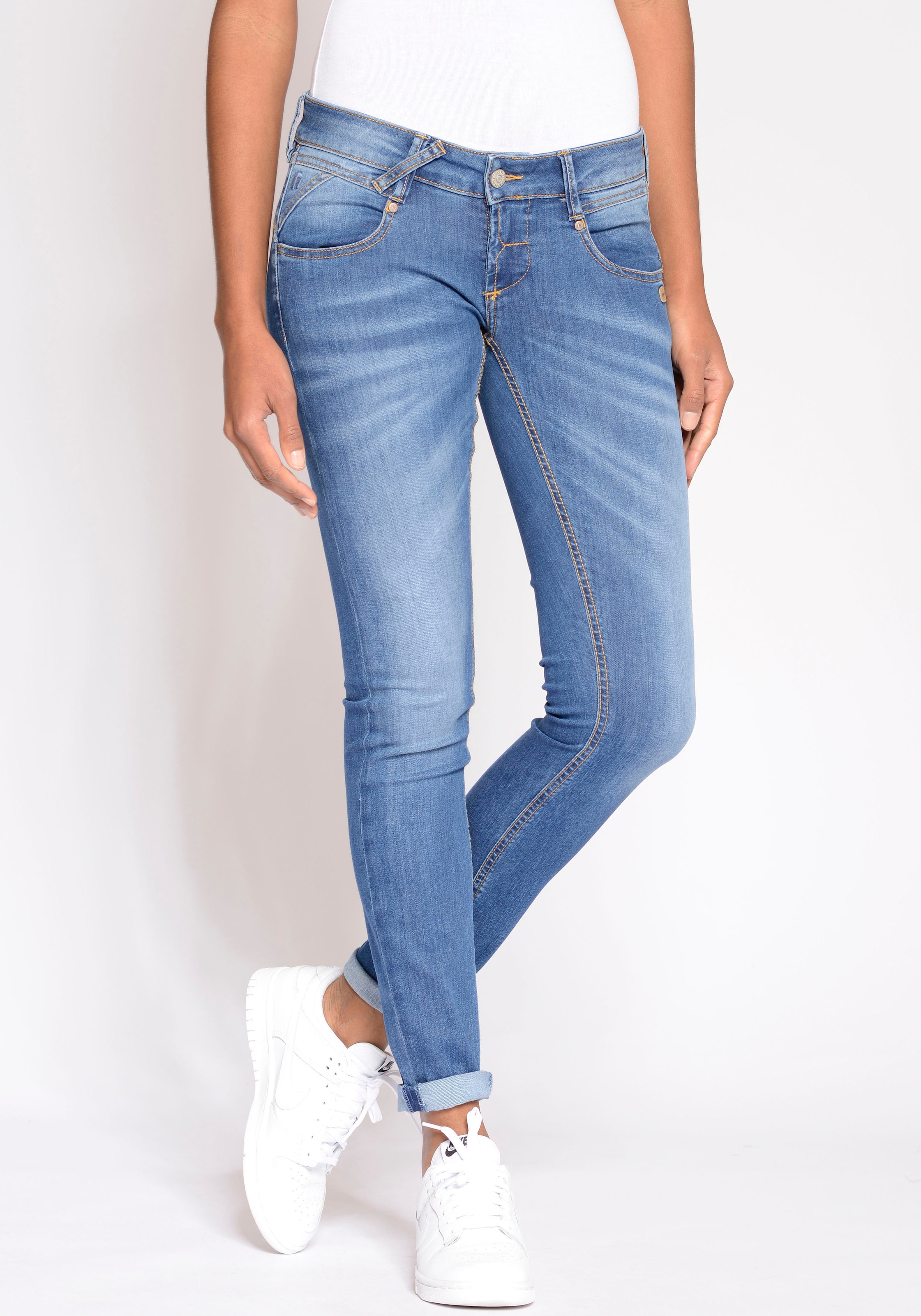 mit »94Nena«, Skinny-fit-Jeans coolen online Used-Effekten shoppen Schweiz GANG bei Jelmoli-Versand