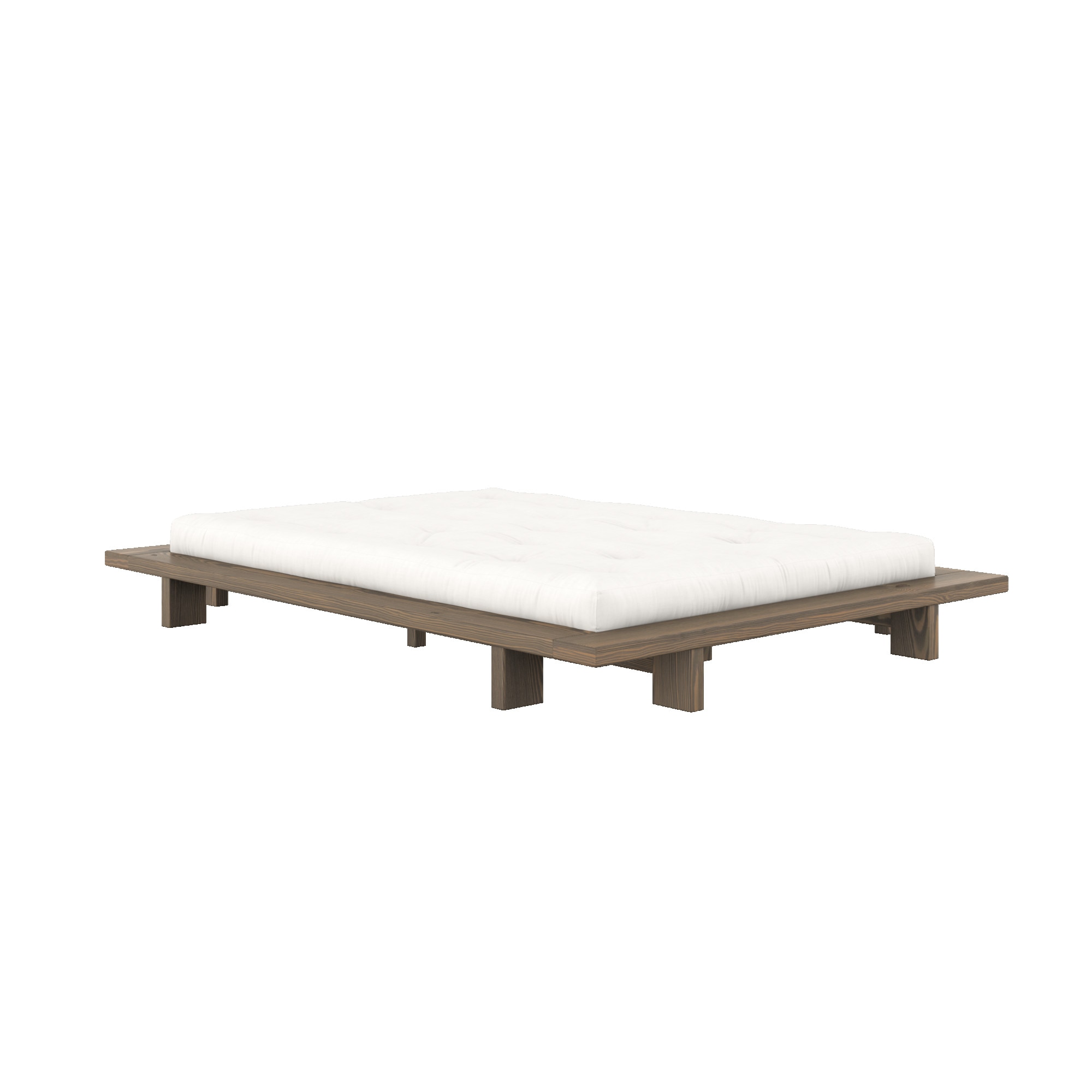 Karup Design Bettgestell »JAPAN BED Bodenbett, Holzrahmen, Futonbett, Jugendbett, Holzbett«, Massivholzbett mit Lattenrost, Kiefer massiv, Bett ohne Kopfteil