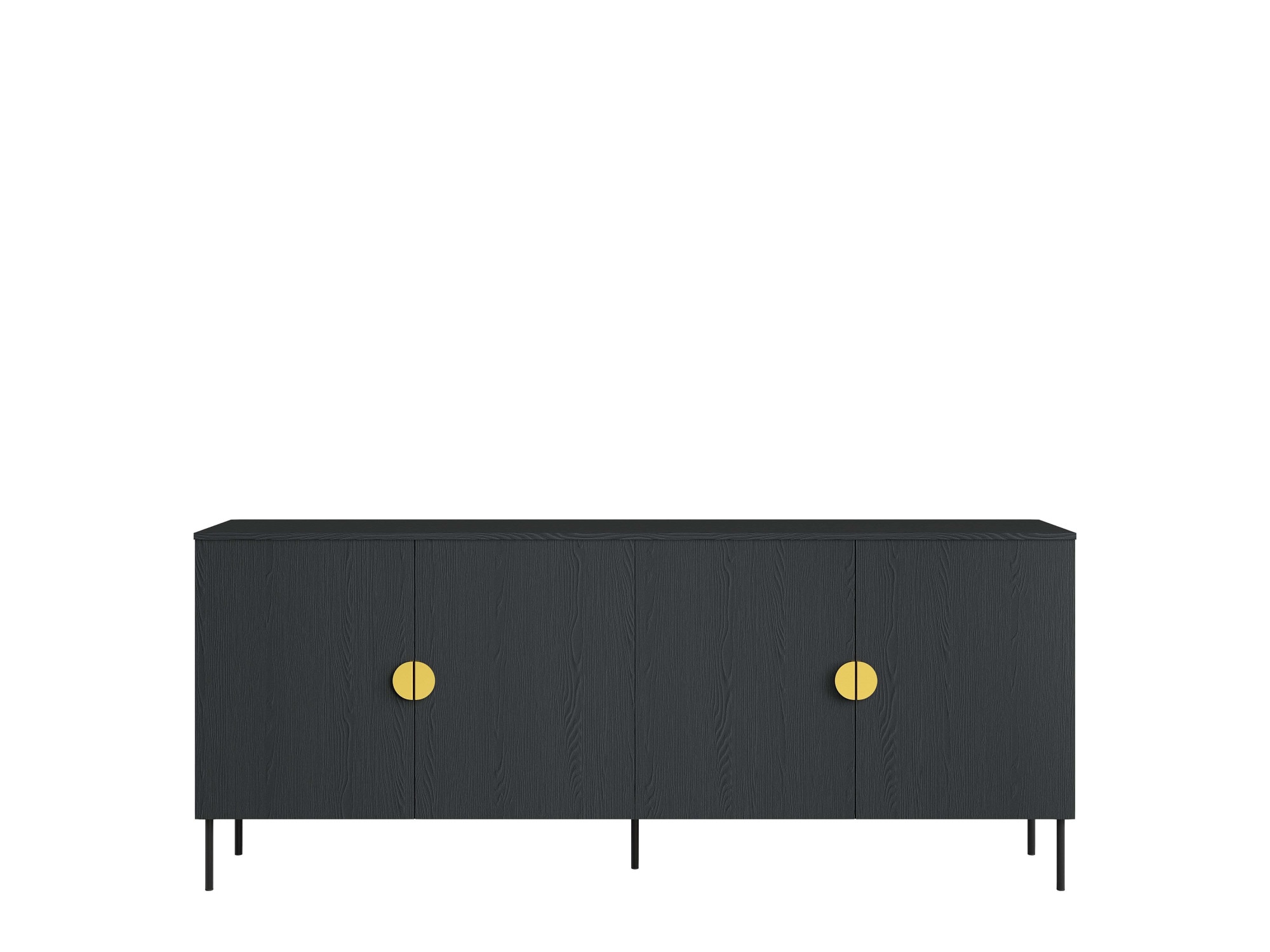 Home affaire Kommode "BELLOT Sideboard mit 4 Fächer, 4 Türen, B/T/H: 213/40/87,6 cm" Schubkastenkommode mit Metallgriffen und viel Stauraum