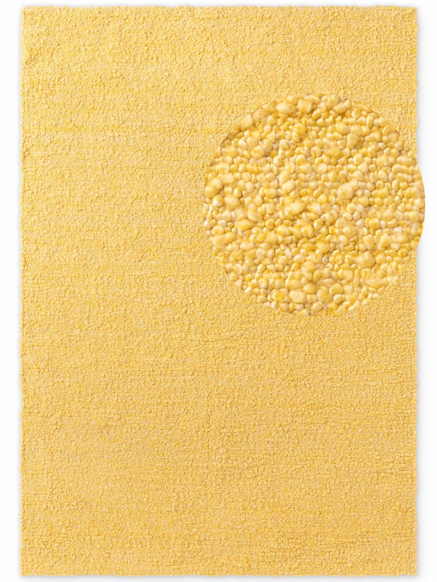 Ted Baker Portobello Handwoven Soft Plain Living Room Rug in Yellow | Size: 120cm x 170cm