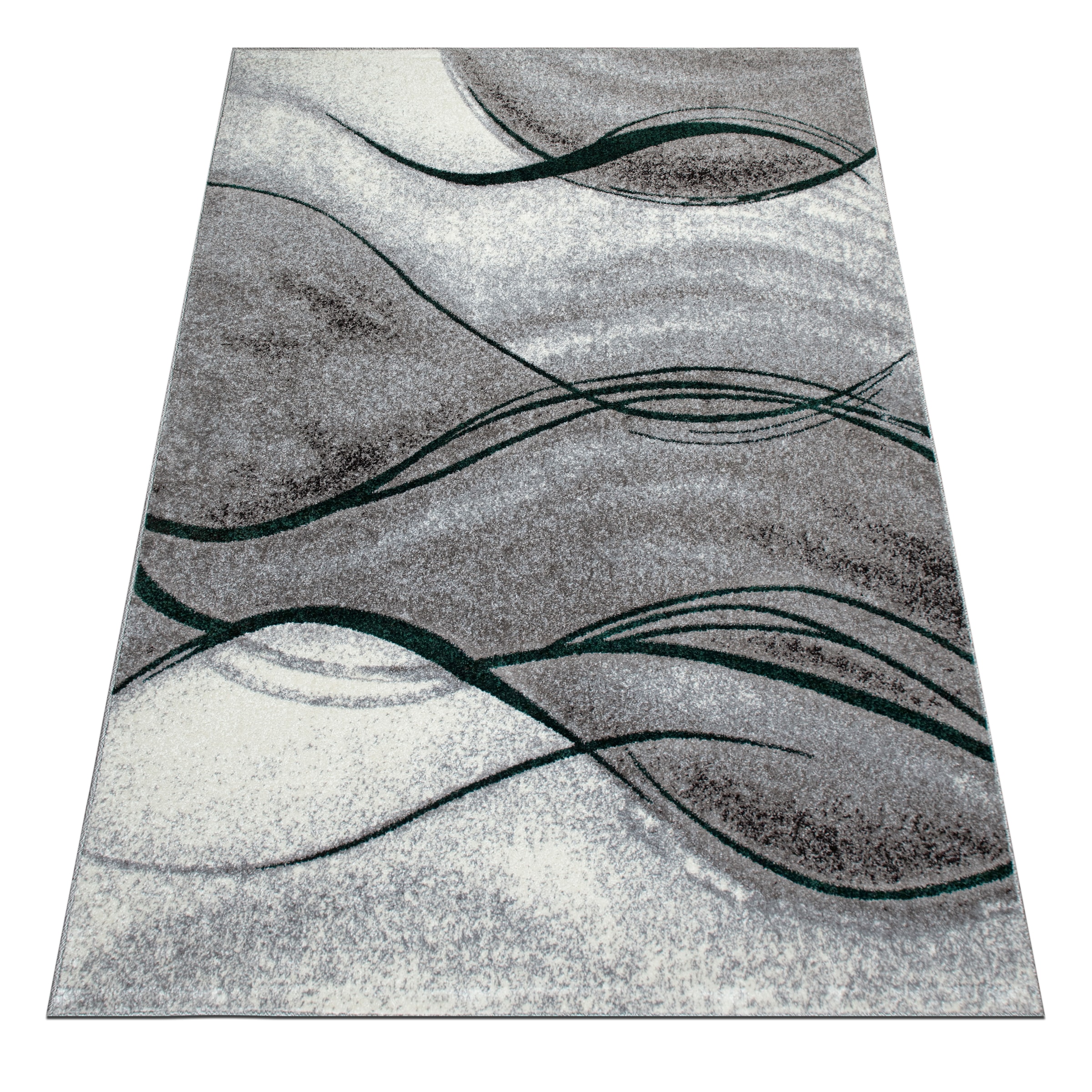 my home Teppich »Tritom«, rechteckig, 9 mm Höhe, mit besonders weichem Flor, Kurzflor, modernes Wellen Muster