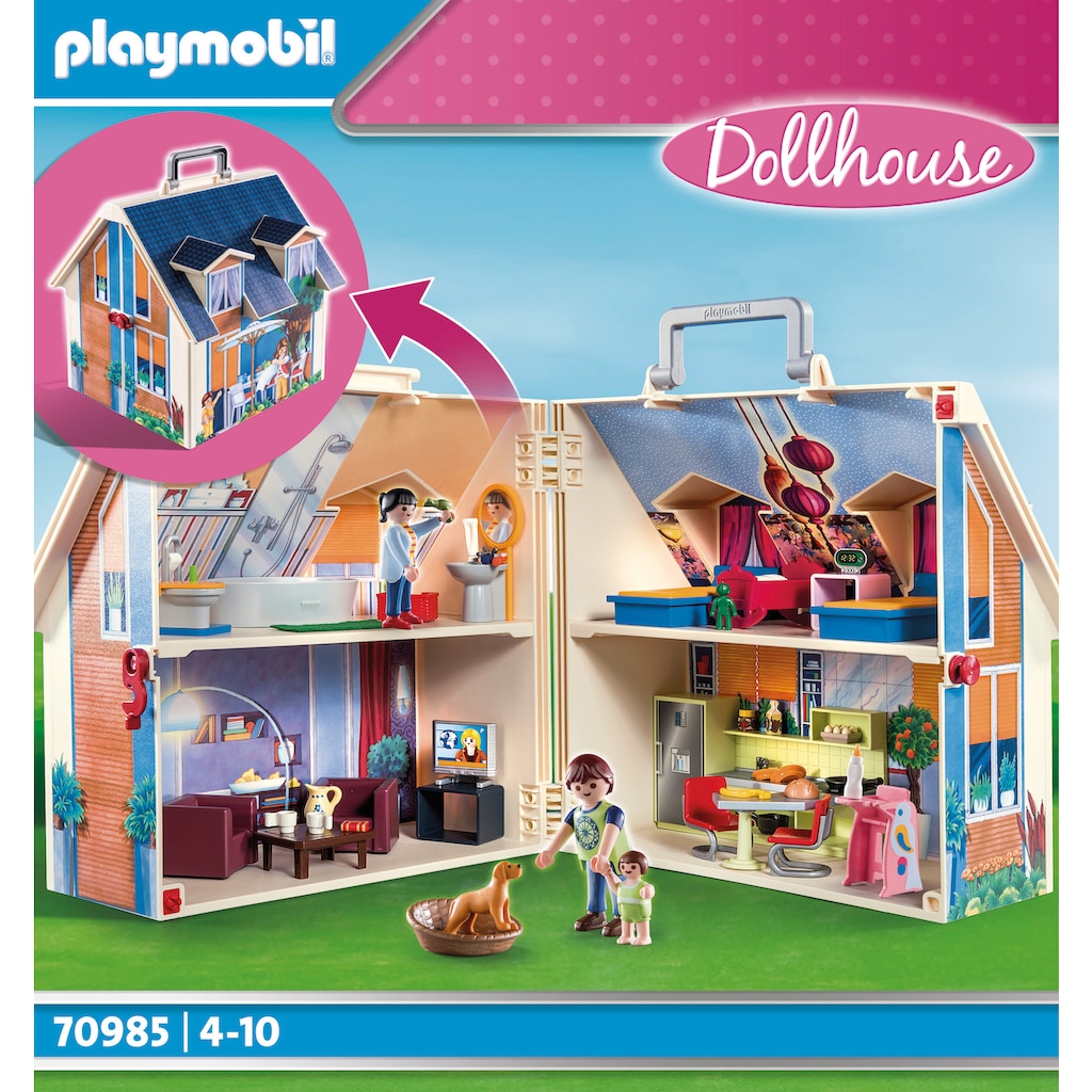 Playmobil® Konstruktions-Spielset »Mitnehm-Puppenhaus (70985), Dollhouse«, (64 St.)