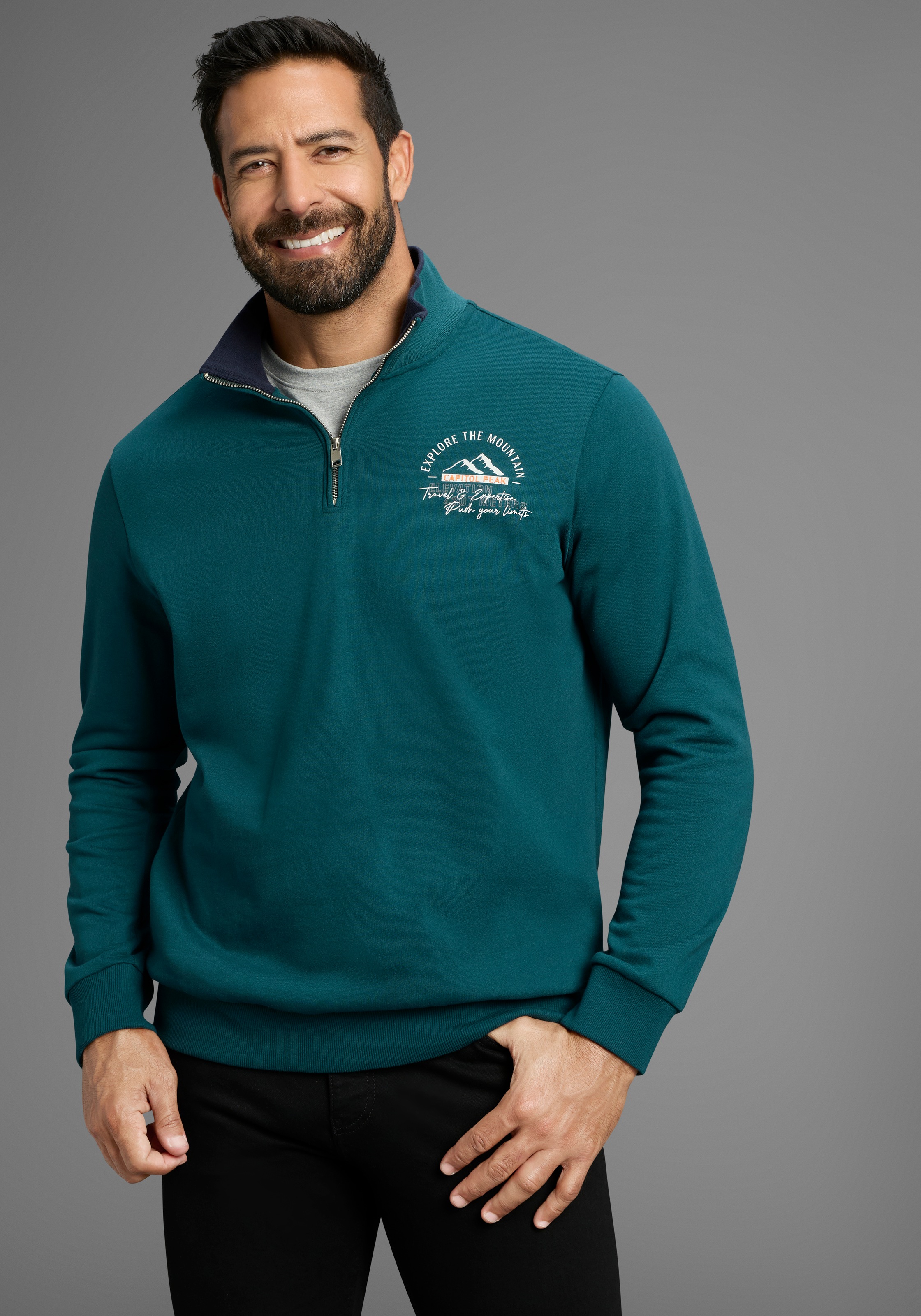 Man's World Sweatshirt, mit Kontrastkragen - Neue Farben