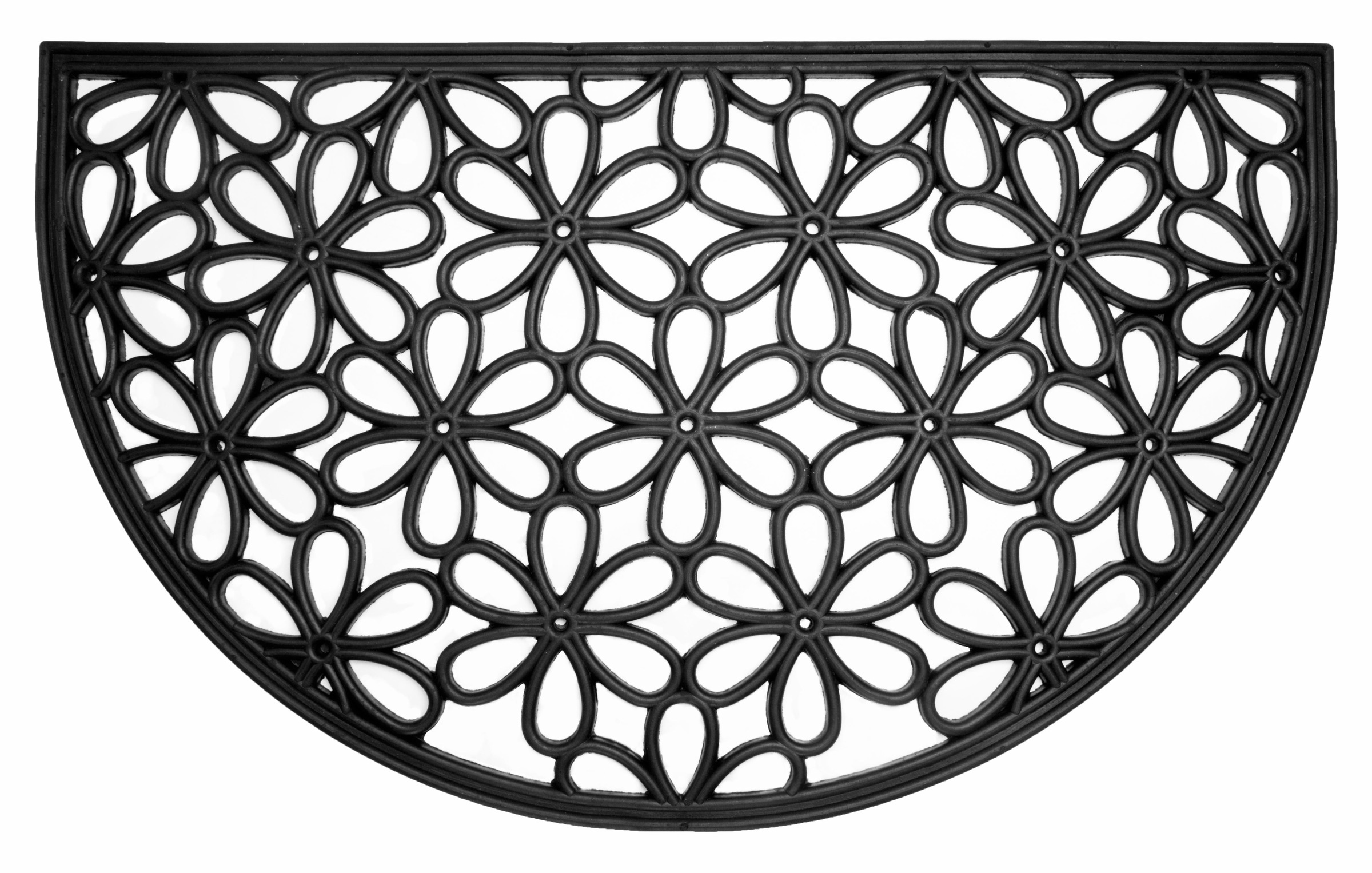 Andiamo, Fussmatte »Nabucco 1« halbrund 10 mm Höhe Gummi-Fussabtreter, Gusseisen Optik, In- und Outdoor geeignet, schwarz, Gummi, 10 mm