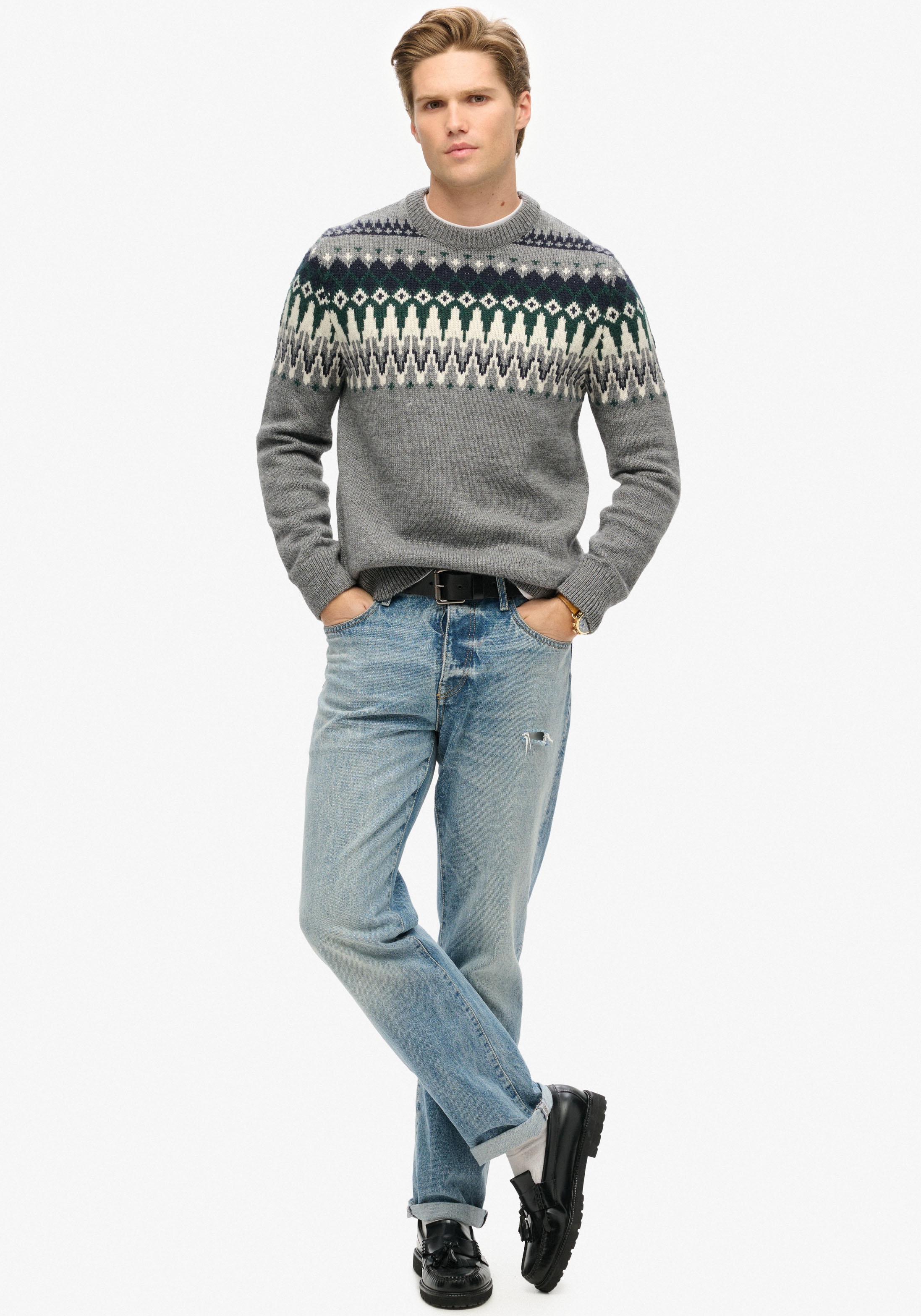 Superdry Rundhalspullover »FAIRISLE KNIT CREW JUMPER«