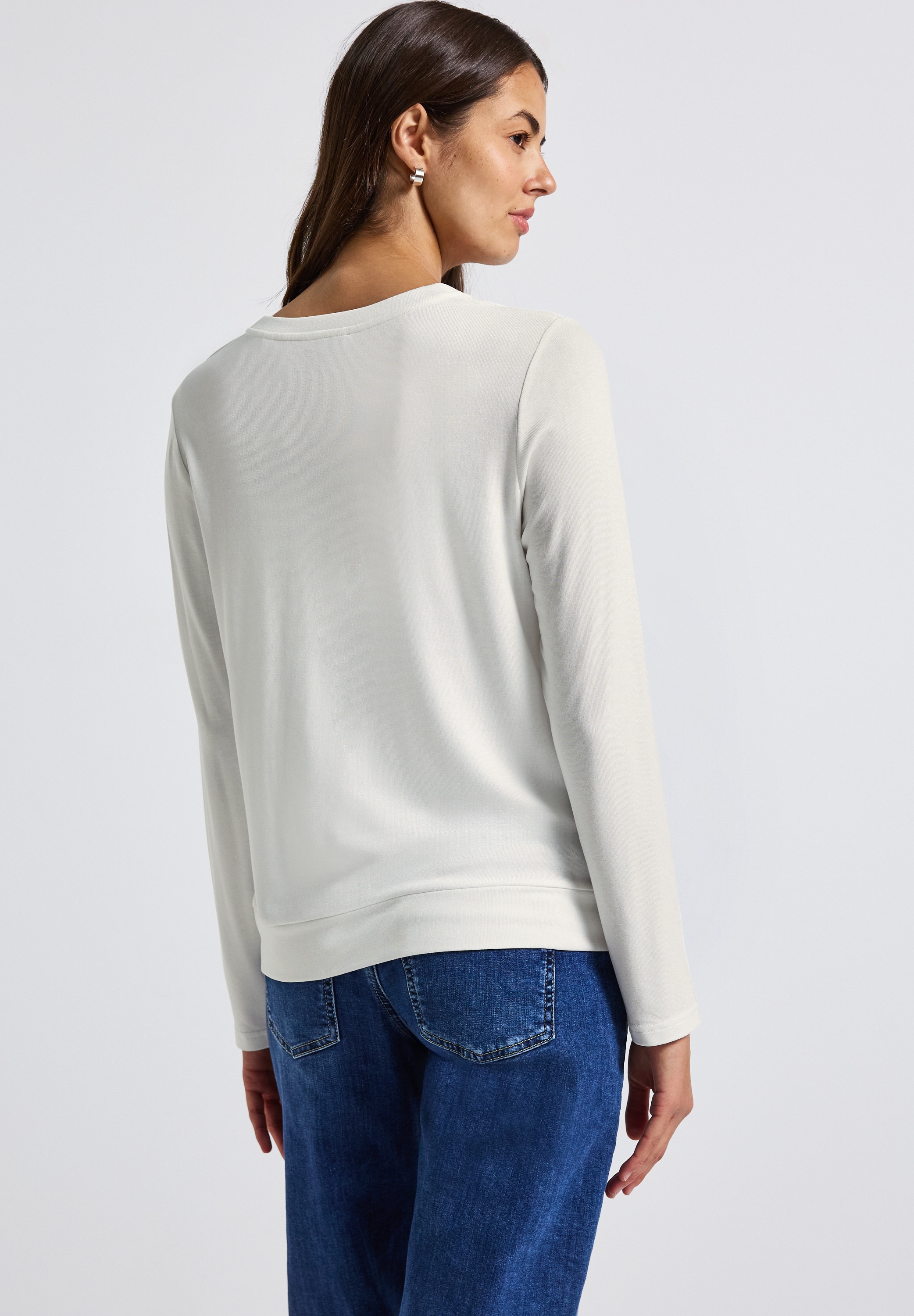 STREET ONE Langarmshirt, mit V-Ausschnitt