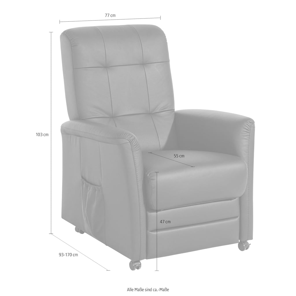 sit&more TV-Sessel »Charlie«, (Set), wahlweise mit Motor und Aufstehhilfe