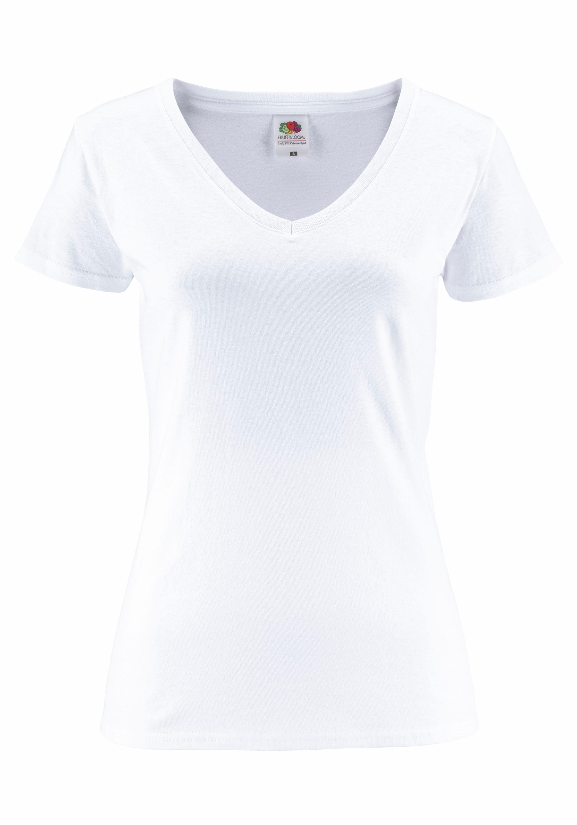 Fruit of the Loom V-Shirt »Lady-Fit Valueweight V-Neck«, (Packung, 2 tlg., 2er-Pack)