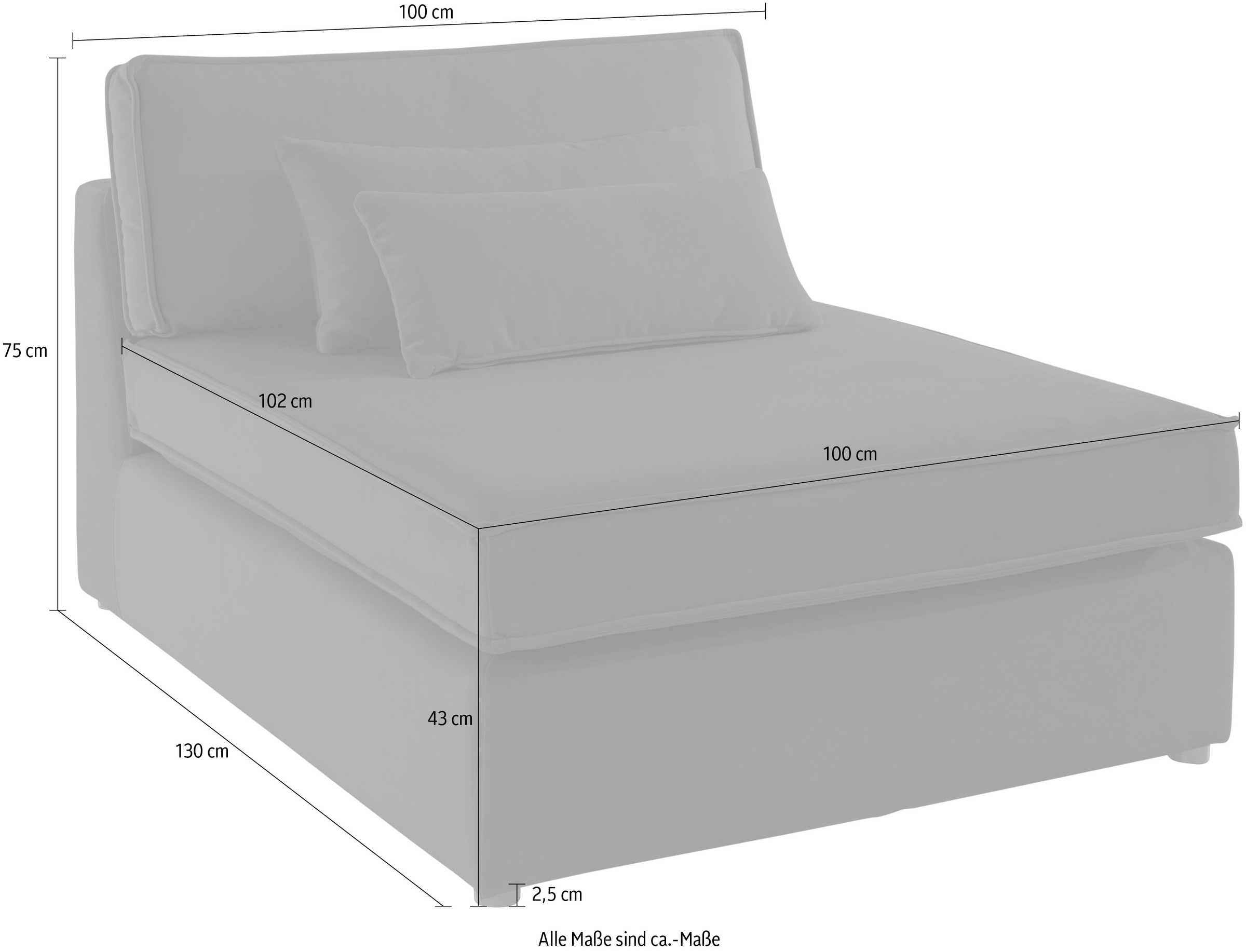 RAUM.ID Sofa-Mittelelement »Enid«, Teil eines Modulsofas, fester Sitzkomfort, auch in Breitcord