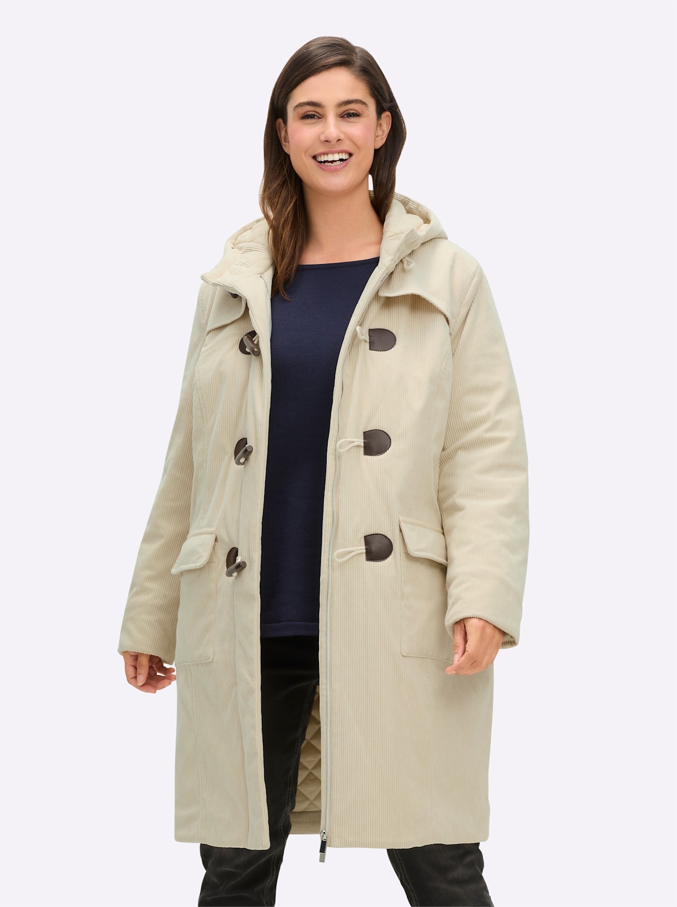 Sheego, Unisex, Dufflecoat, sand, 44