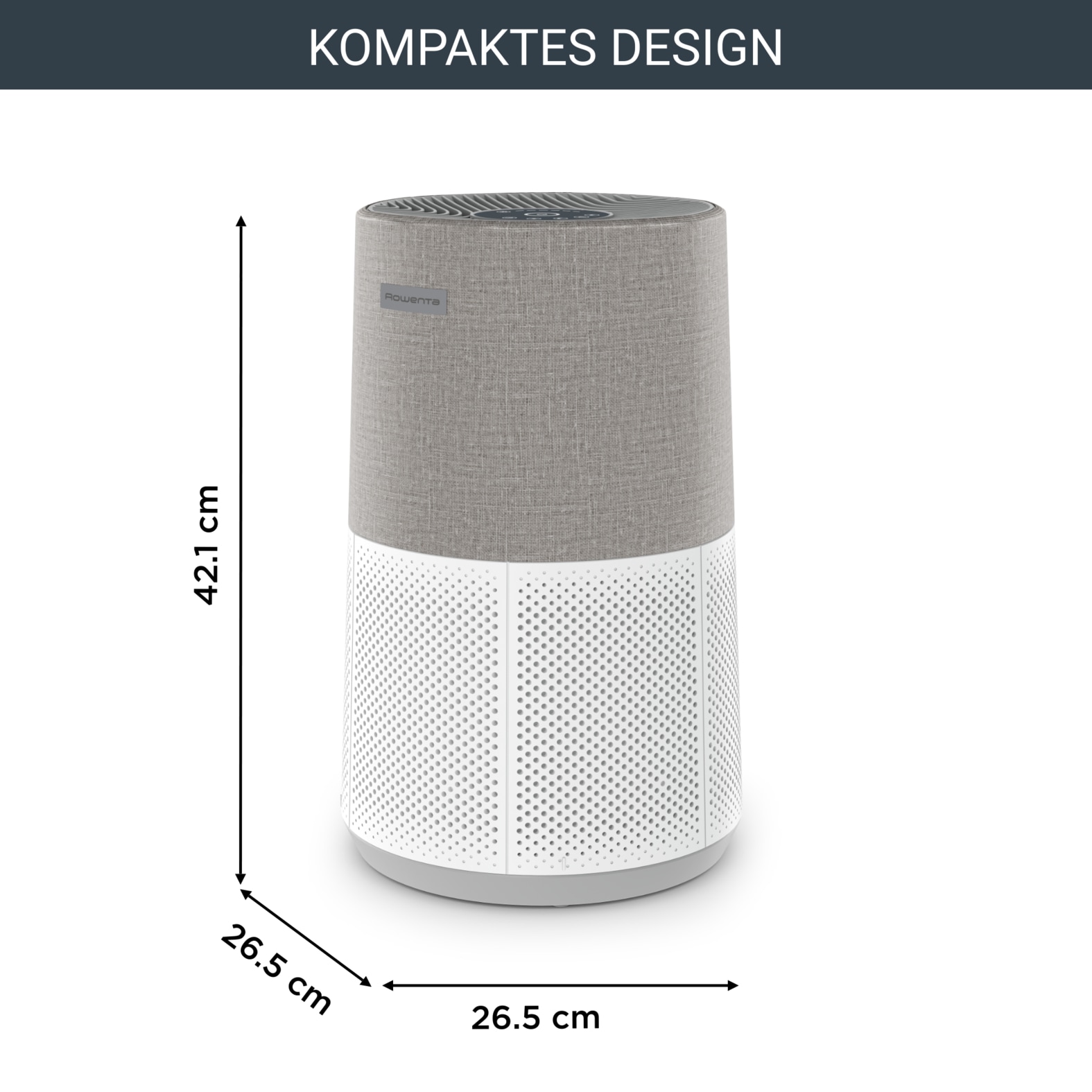 Rowenta Luftreiniger »PU2840 Pure Air City«, für 20 m² Räume, 360° HEPA-Filtration, App, 3 Filterstufen, 38 dB(A), Textil-Finish
