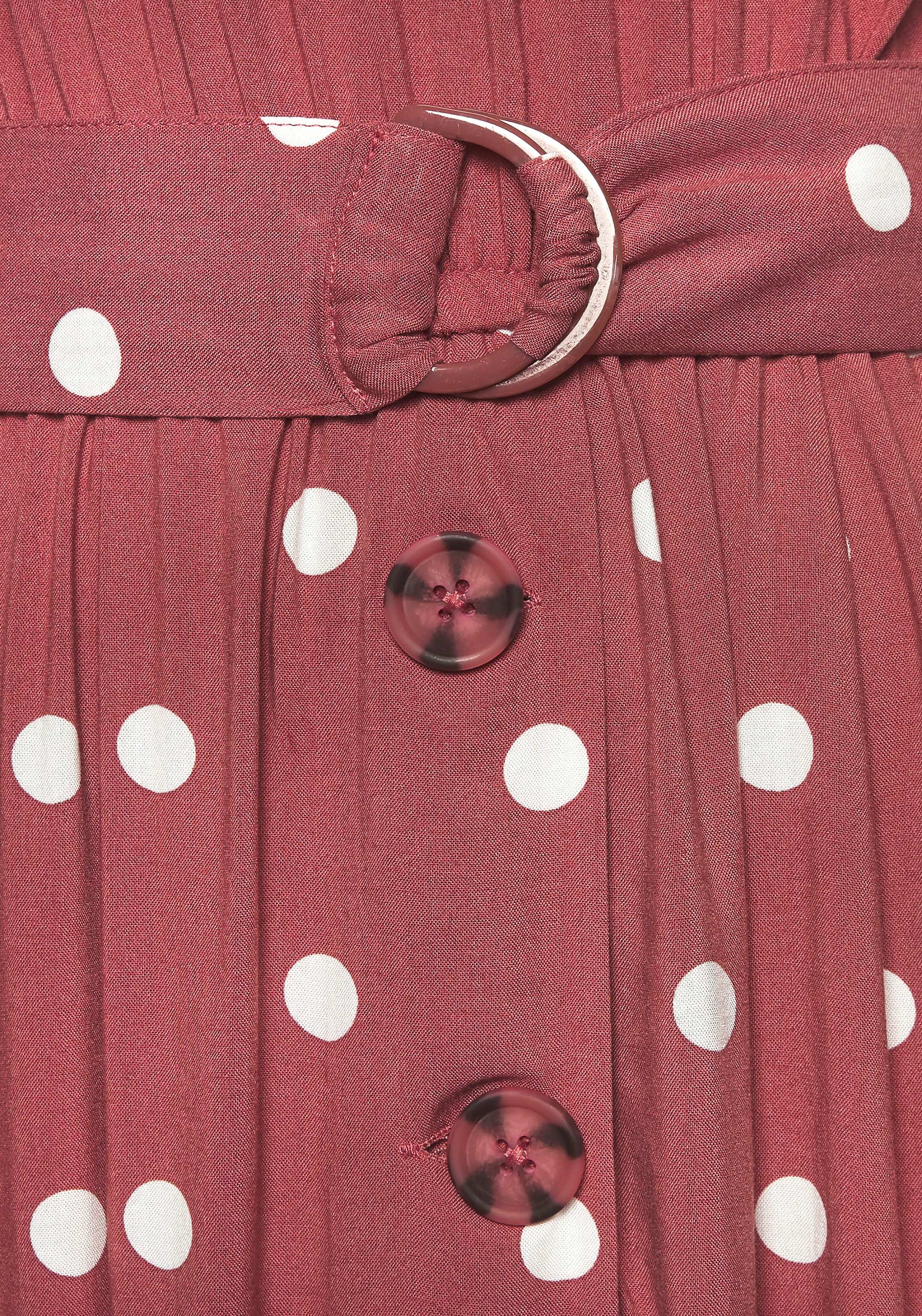 LASCANA Midikleid, (mit Gürtel), mit Punktedruck und Taschen, Sommerkleid
