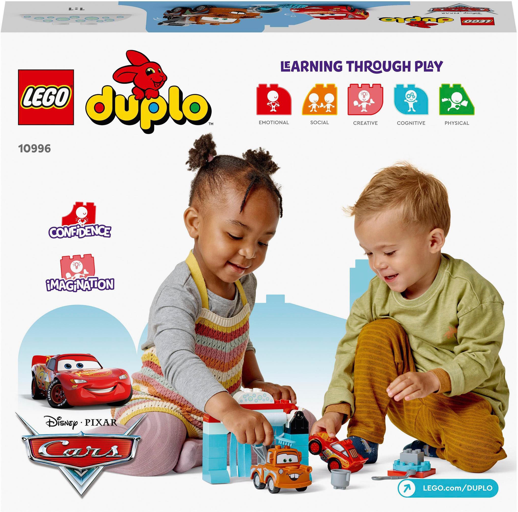 LEGO® Konstruktionsspielsteine »Lightning McQueen und Mater in der Waschanlage (10996), LEGO® DUPLO«, (29 St.), LEGO® DUPLO Disney and Pixar’s Cars; Made in Europe