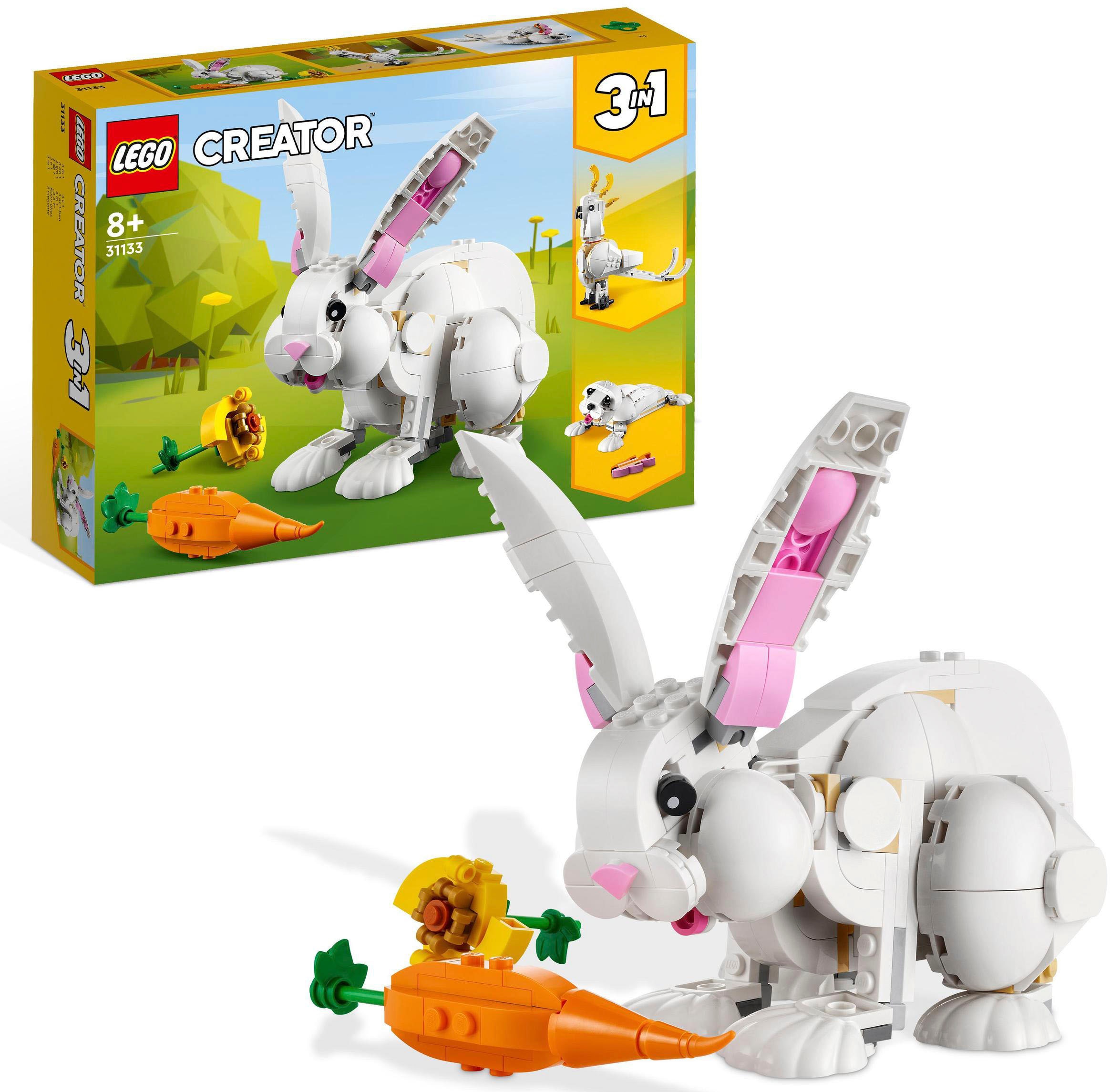 Konstruktionsspielsteine »Weisser Hase (31133), LEGO® Creator 3in1«, (258 St.), Made...