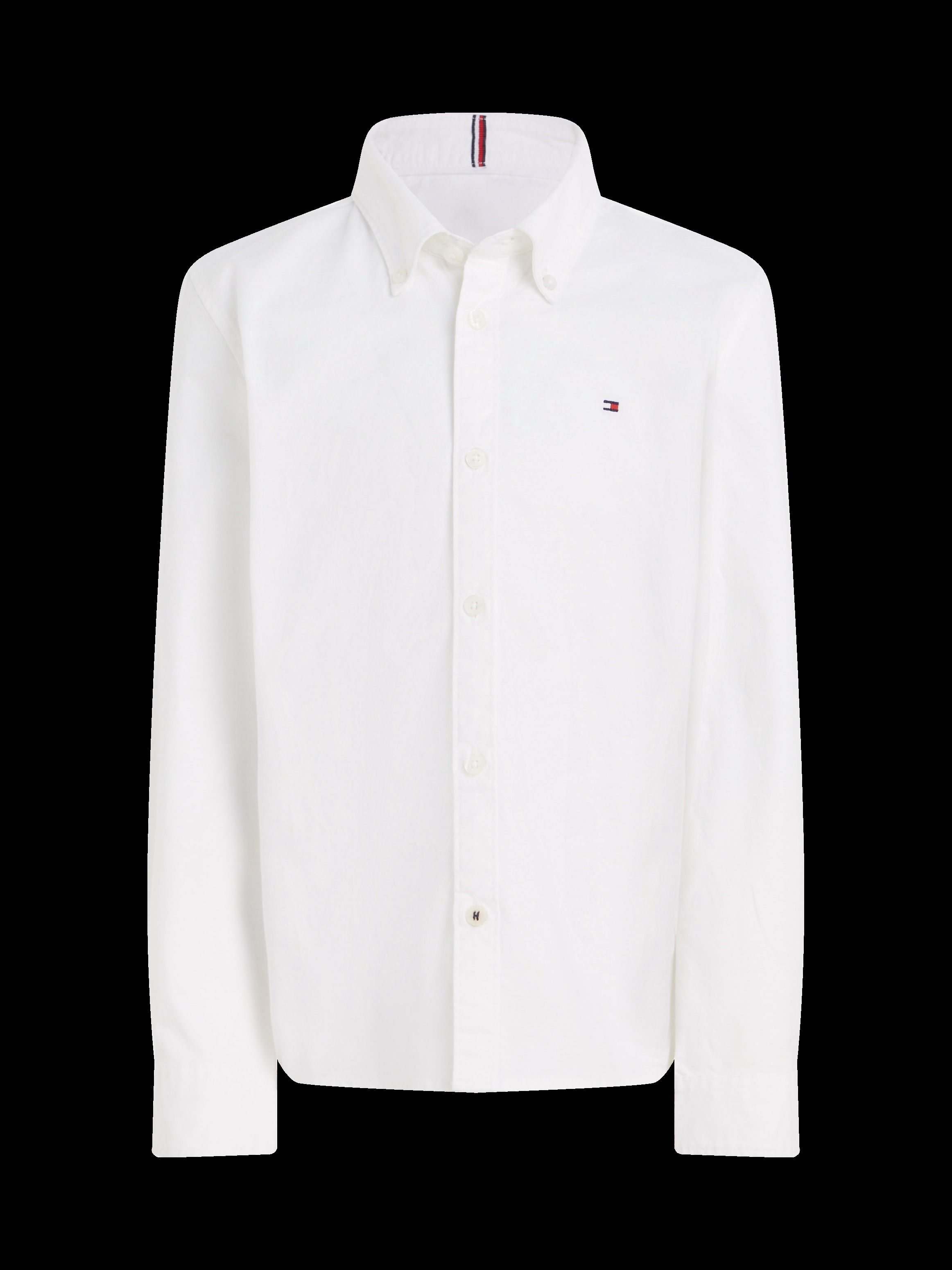 Tommy Hilfiger Langarmhemd »BOYS STRETCH OXFORD SHIRT L/S«, Kinder bis 16 Jahre, Button-down-Kragen, Langarm, Logo-Flag