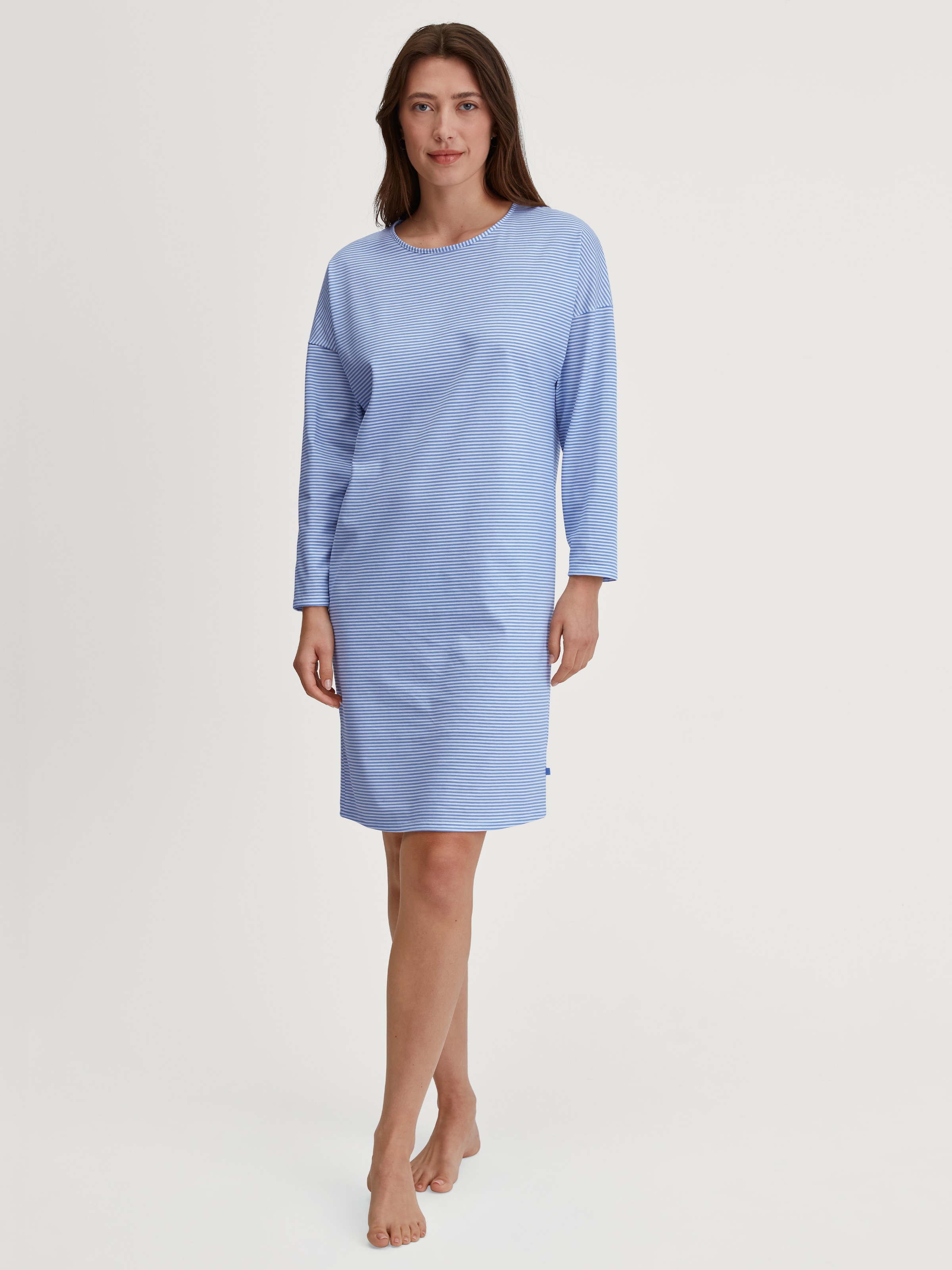 CALIDA Nachthemd "Lovely Nights" Langarm, Rundhals, Pure Cotton, Single Jersey, weich, atmungsaktiv